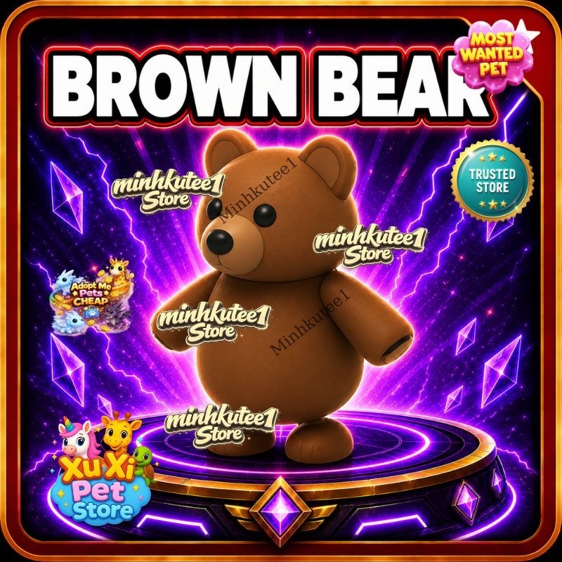🐻 Adopt Pet Brown Bear | MFR/NFR/FR Meega & Neoon – Fast Delivery ⚡