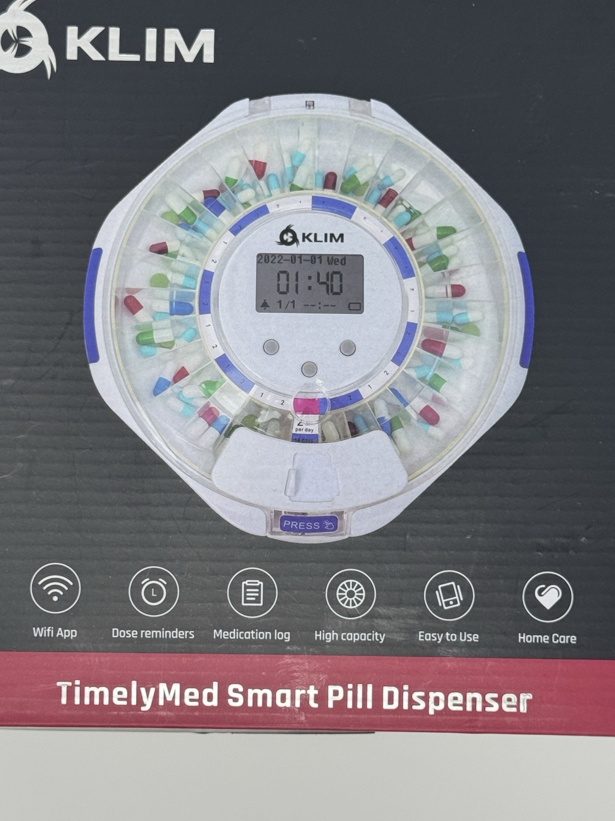 Smart Pill Dispenser Organizer Bluetooth with Alarm and Wifi App 28 Day Machine