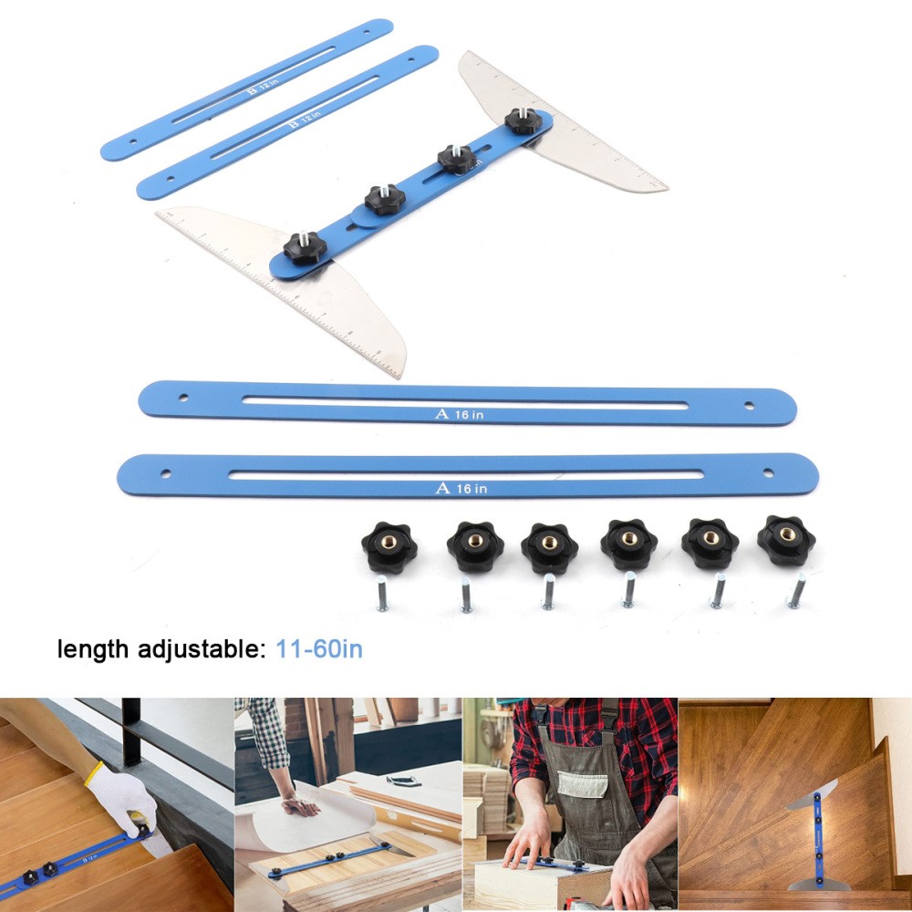 Aluminum Stair Ruler Multifunctional Folding Ruler Household Stair Tread Gauge
