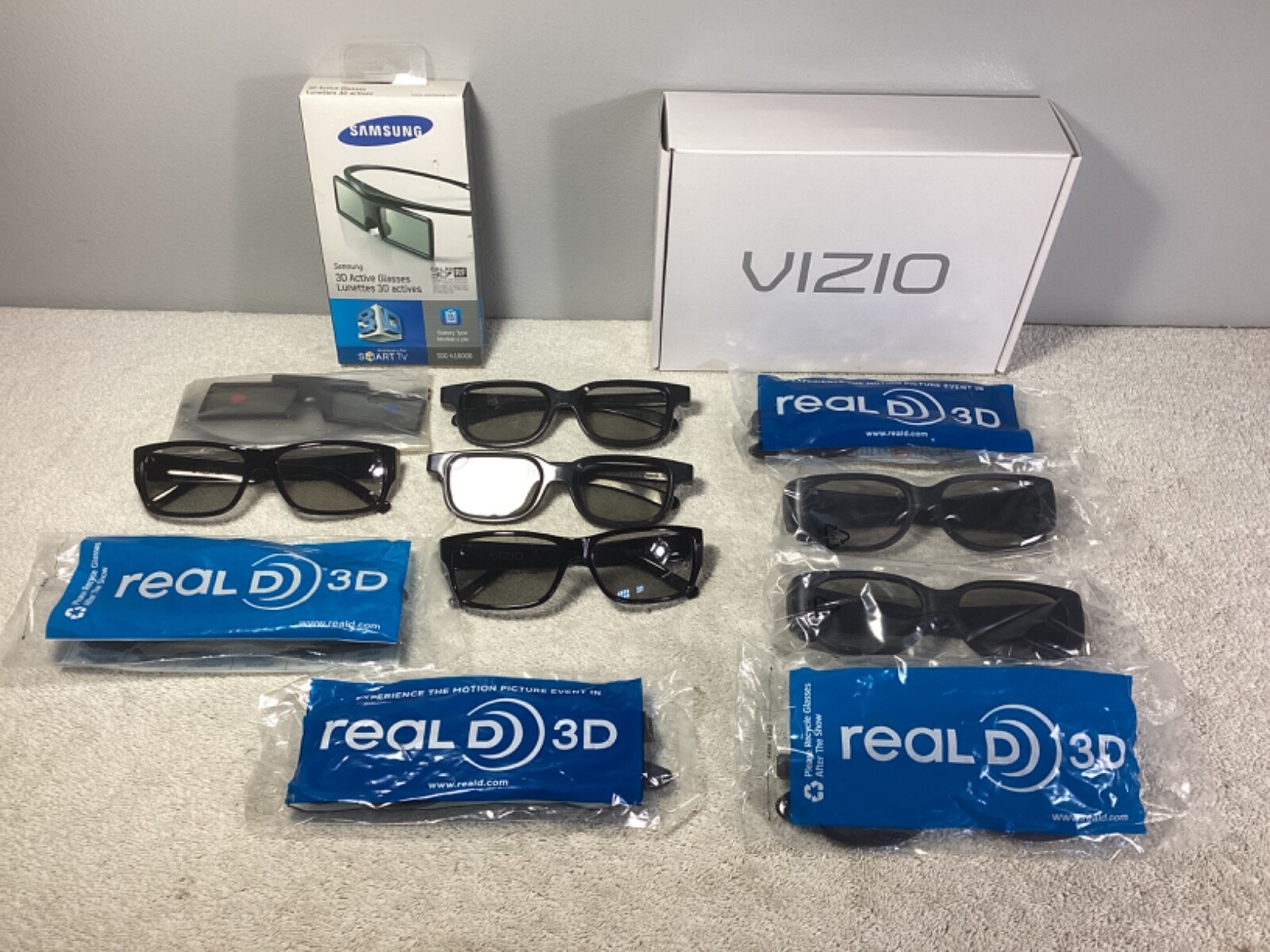 Samsung SSG-4100GB/RealD 3D/Vizio 3D Theater Vintage Glasses Lot of 12 - 7 New