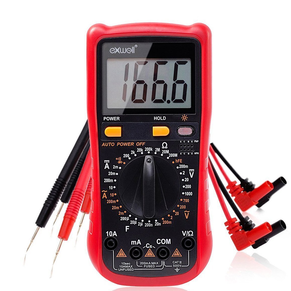 Multimeter, Exwell Digital Multimeter with Two Sets Multimeter Test Leads,