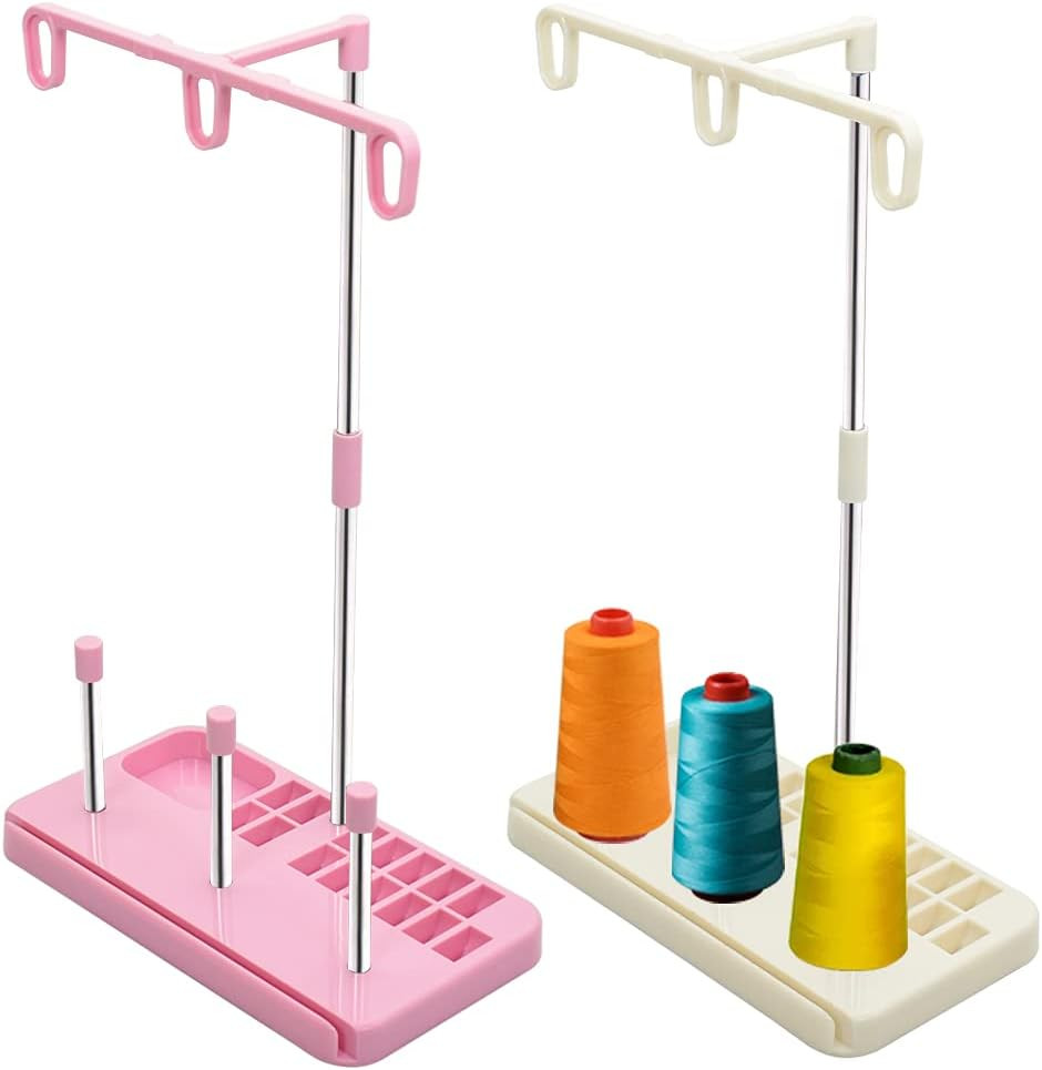 2 Pack Thread Holders, Embroidery & Sewing Machine Organizer, 3-Spool Thread Rac