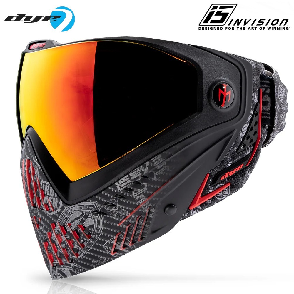 Dye Paintball I5 Protective Gear Goggle System Mask Shields Red / Black