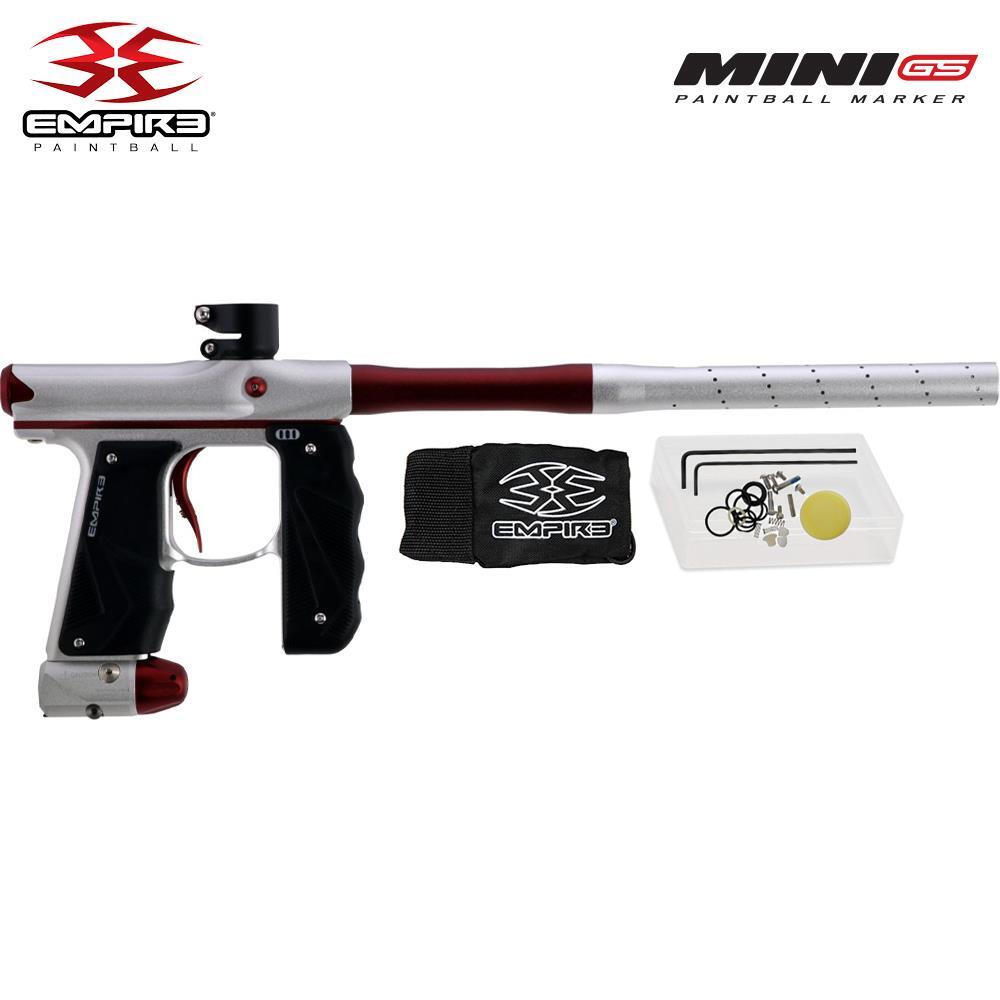 Empire Mini GS Full Auto Advanced Paintball Gun Package - Dust Silver / Red