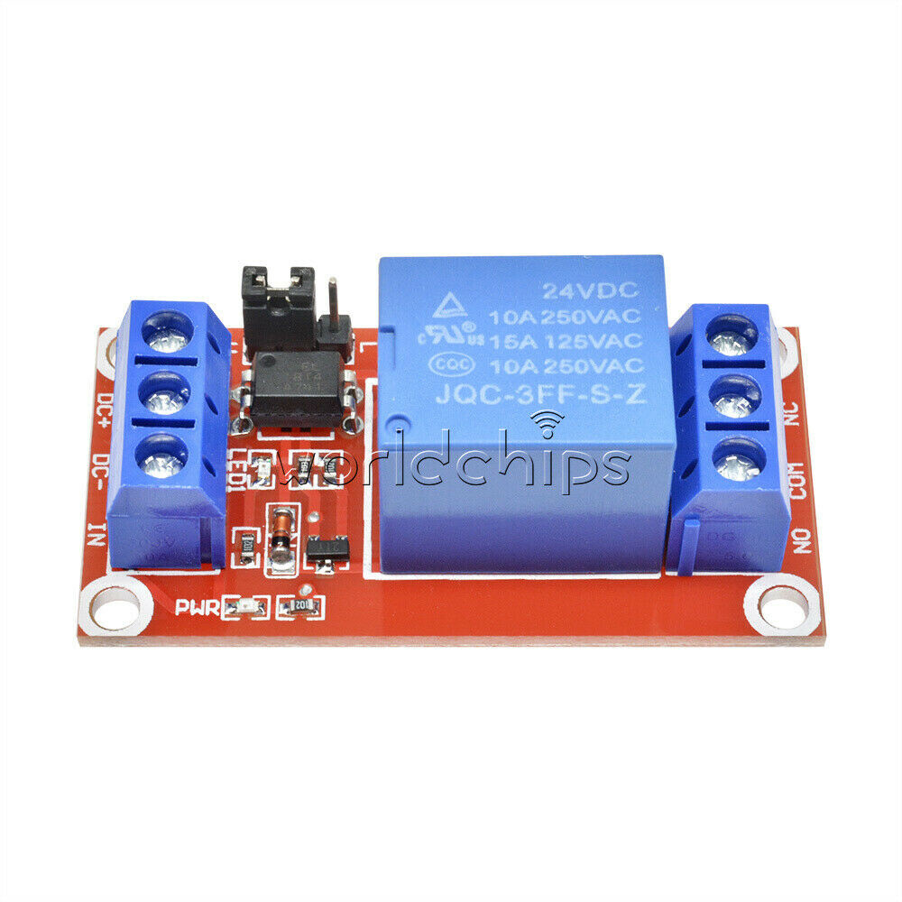 DC 24V 1 Channel Relay Module with Optocoupler H/L Level Trigger for Arduino