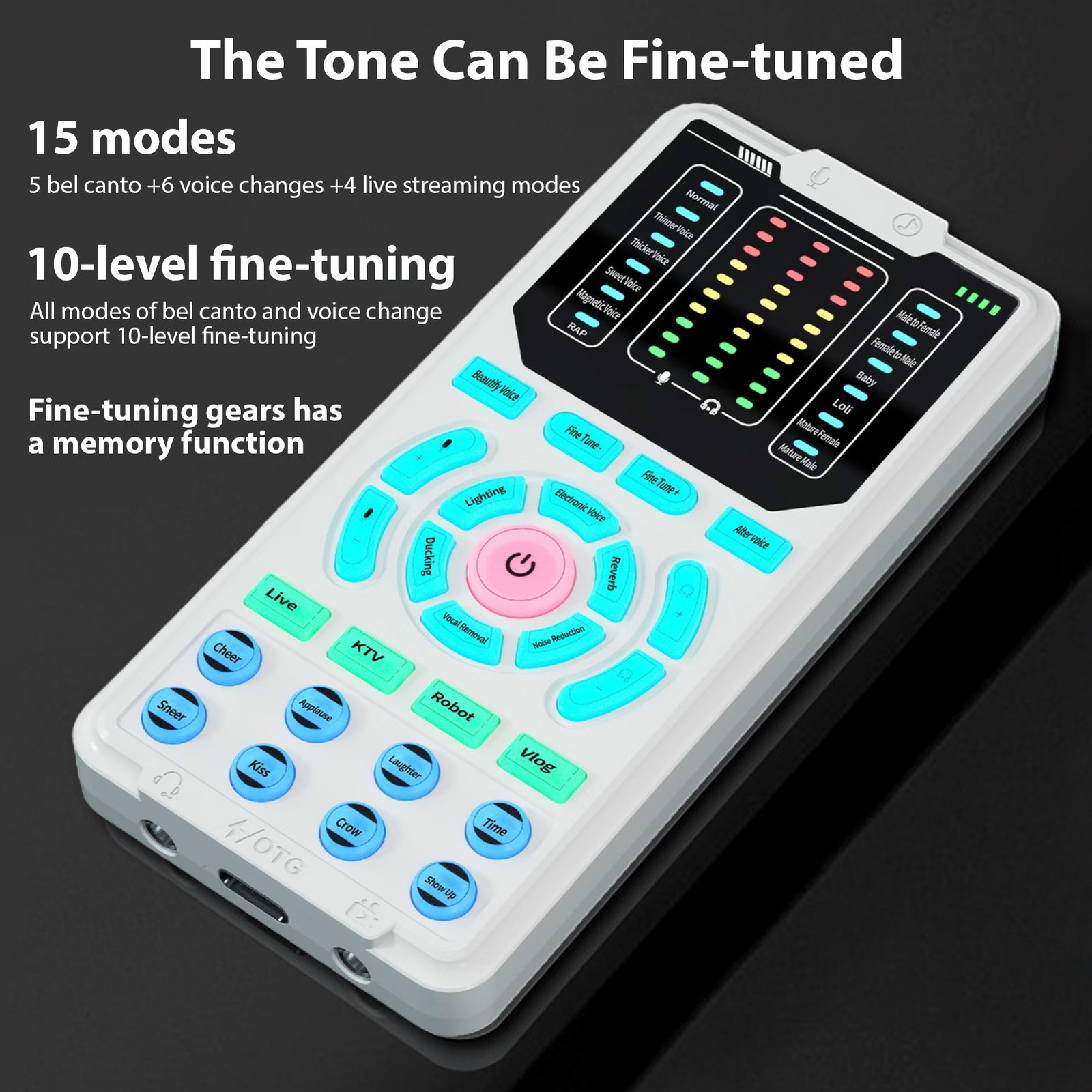 Voice Changer Portable Voice Changer Device With Headphone Microphone 15 RUWE