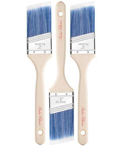 Bates- Paint Brushes, 2-Inch, 3 Pack, Angle Brushes, Treated Wood Handle,