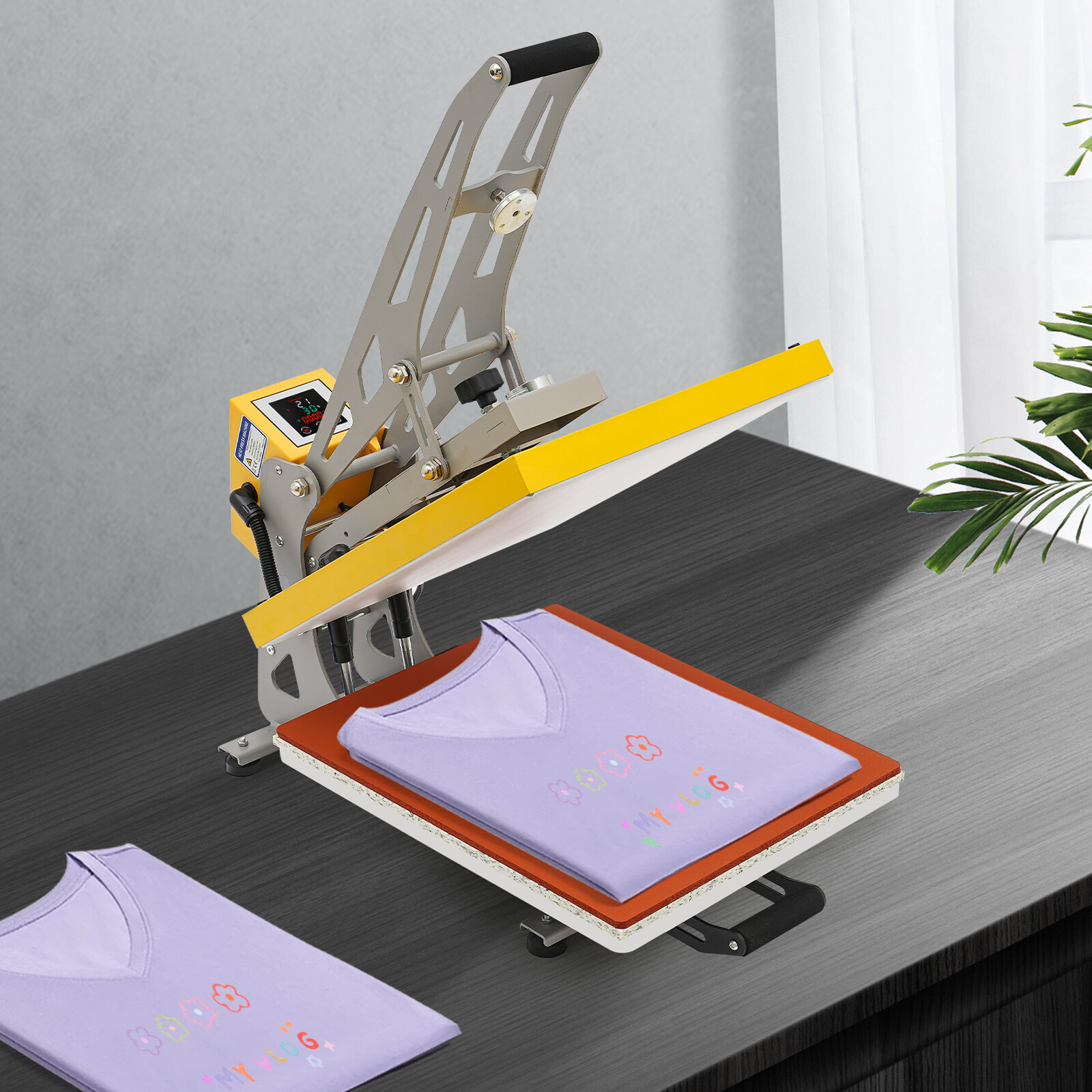 Clamshell Semi-Auto Open Heat Press Machine with Slide Out Function Heavy Duty