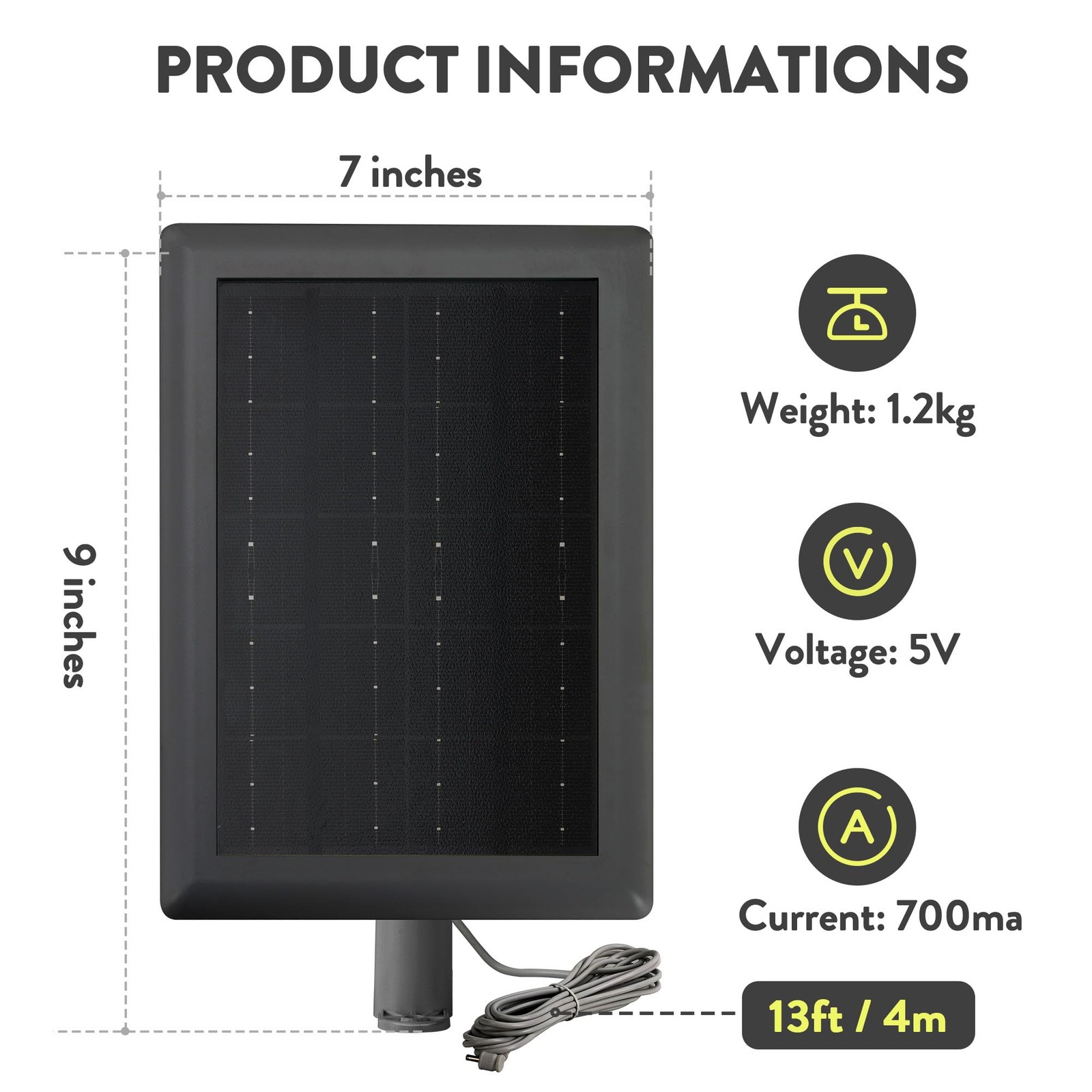 Ring Solar Panel(2nd Generation), 5W Ring Solar Panel Charger with Mount for ...