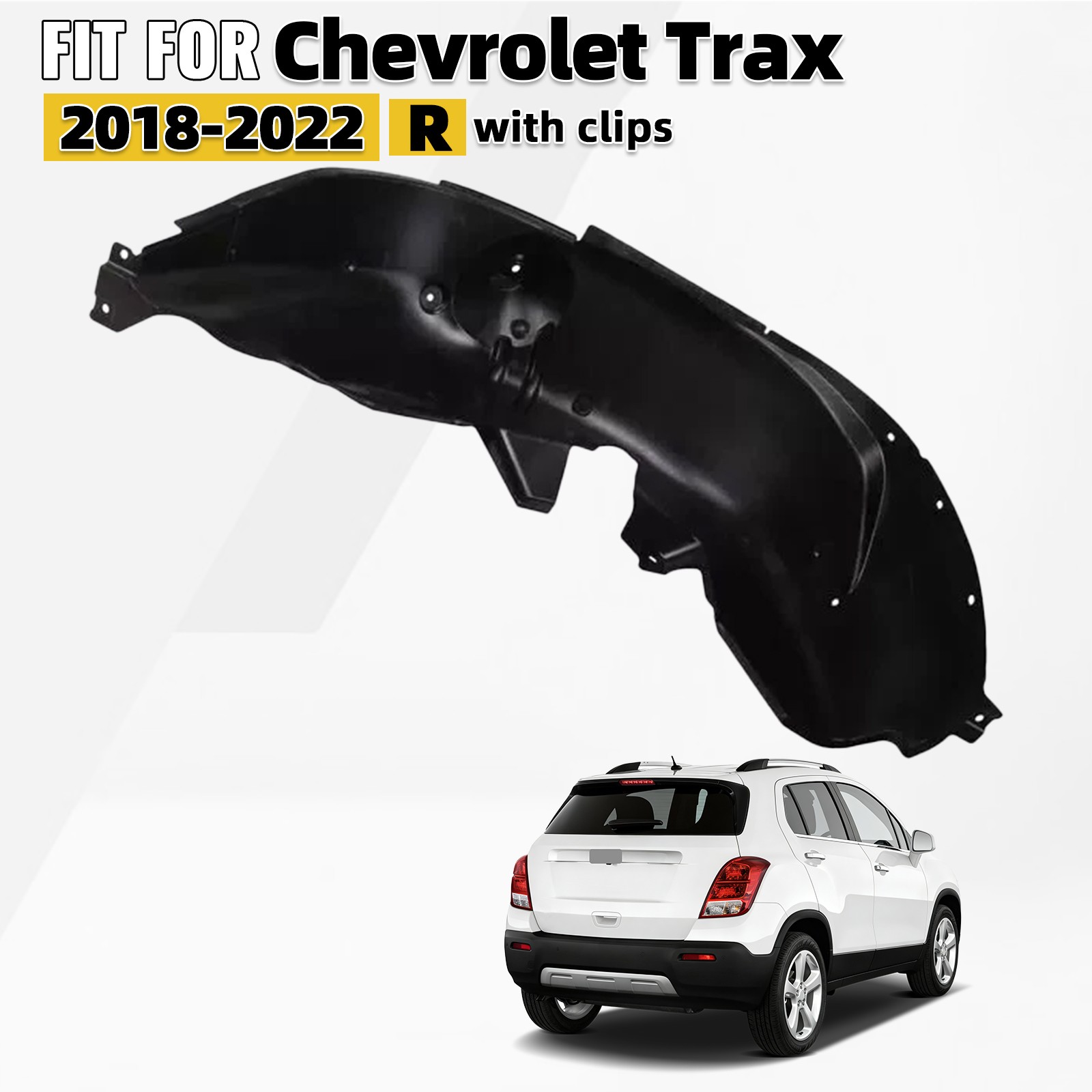 For 2018-2022 Chevrolet Trax Rear Fender Liner Inner Panel Right W/Clip 42769599