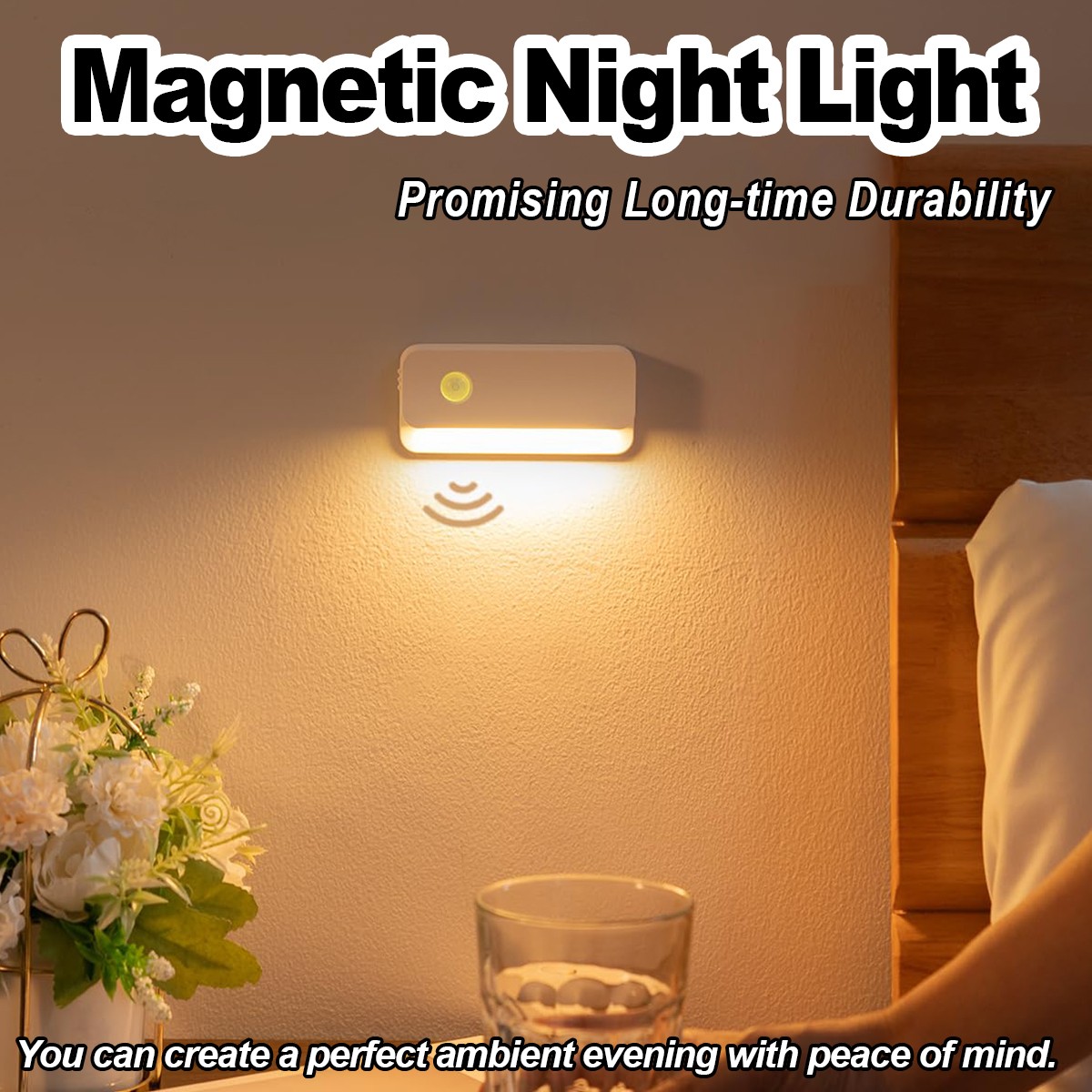 Sensor LED Night Light Magnetic Wireless Motion Rechargeable Bed Mini Small Lamp