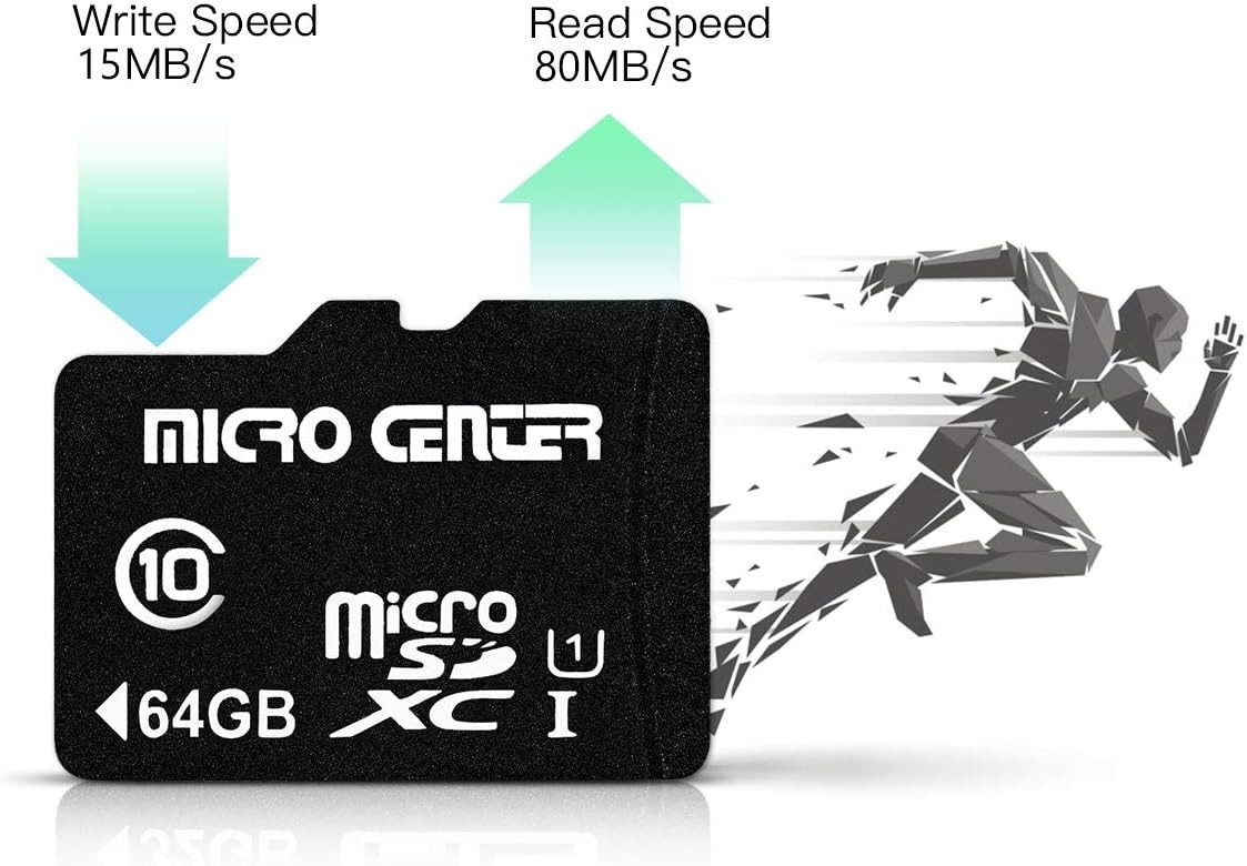 Micro Center 64GB Class 10 Microsdxc Flash Memory Card with Adapter for Mobile D