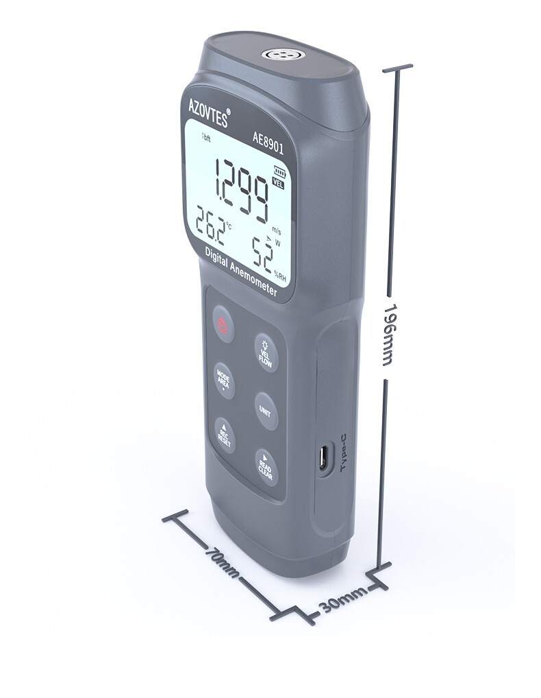 Multi-function Digital anemometer AE8901 split anemometer 0.3~45.0m/s