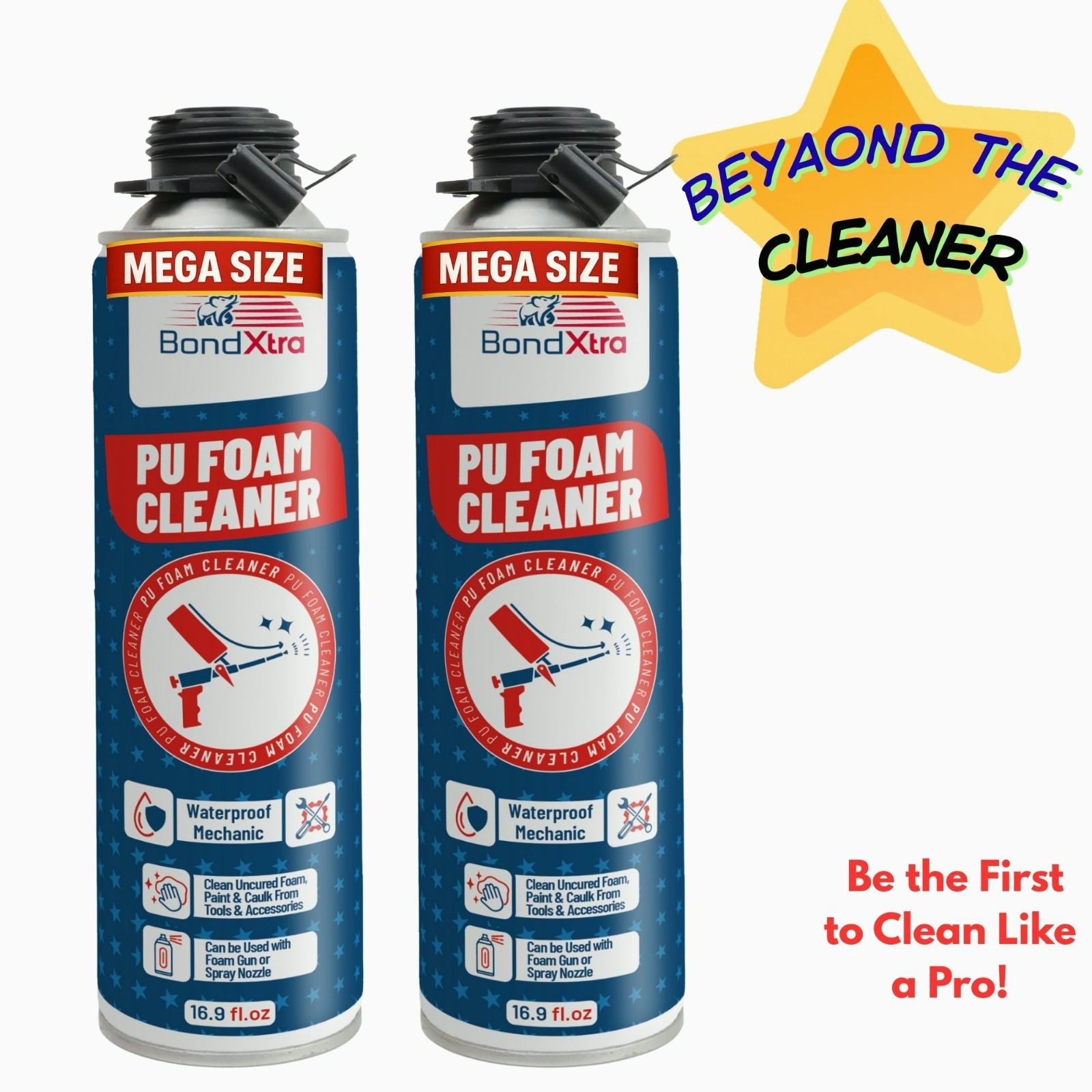 BondXtra Spray Foam Gun Cleaner 2x16.9 Professional  Applicator Residue Remover