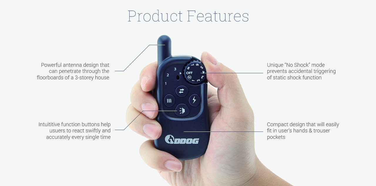DDOG 550 yards Ergonomic Remote Dog Training Collar