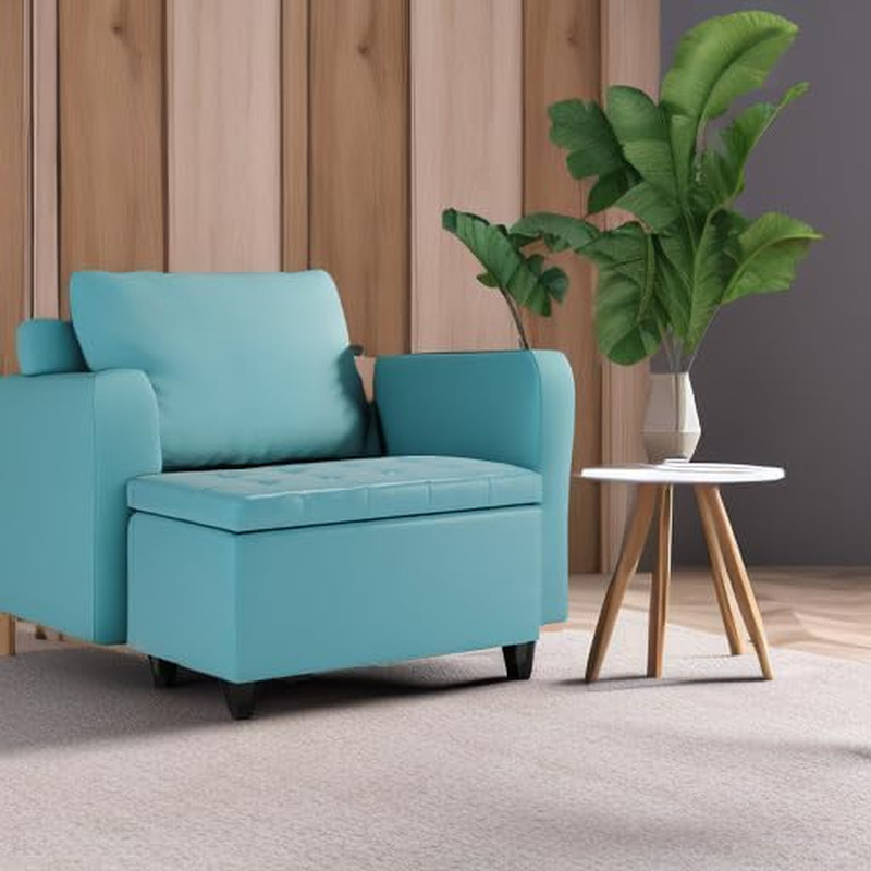 Cosmopolitan 34 Inch Wide Transitional Rectangle Storage Ottoman in Soft Blue Ve