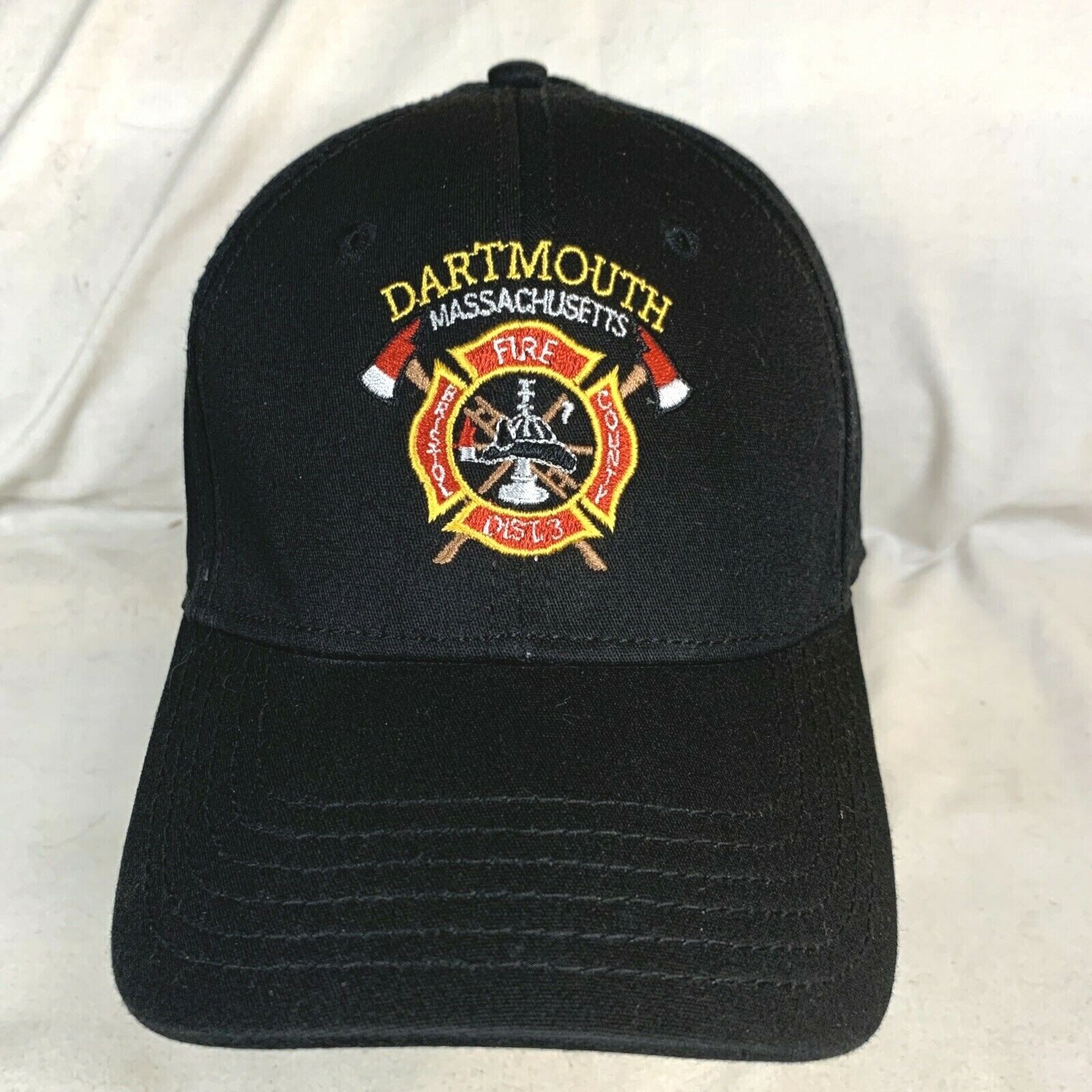 Dartmouth Massachusetts Hat Bristol County Fire District 3 Cap Black Adjustable