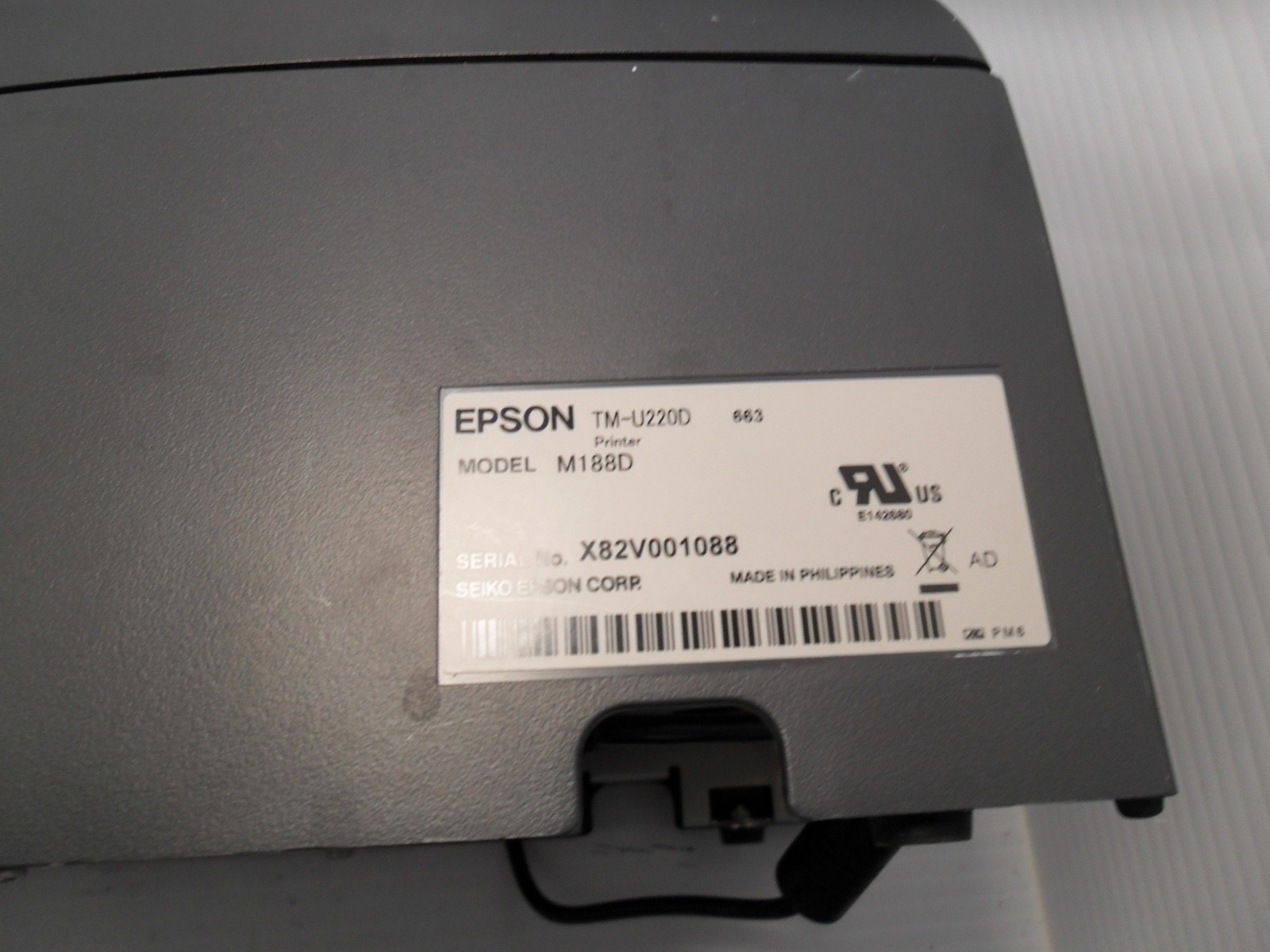 black Epson M188D POS Receipt Printer w/Charger