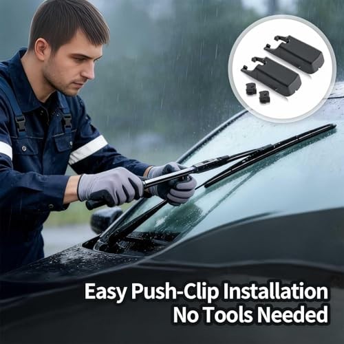 2 Pcs Set W000050335 Front Windscreen Wiper Arm Cover Cap with Push Clips,