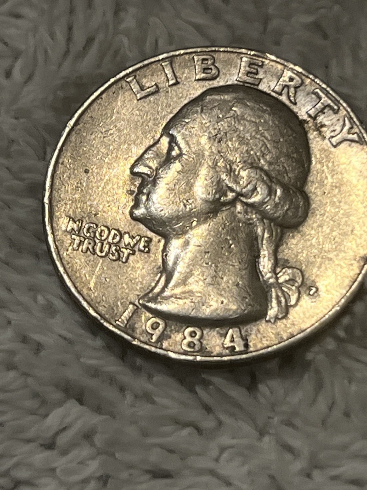 1984 QUARTER DDO P MINT MARK ERROR 7 United States Of America Error On Reverse