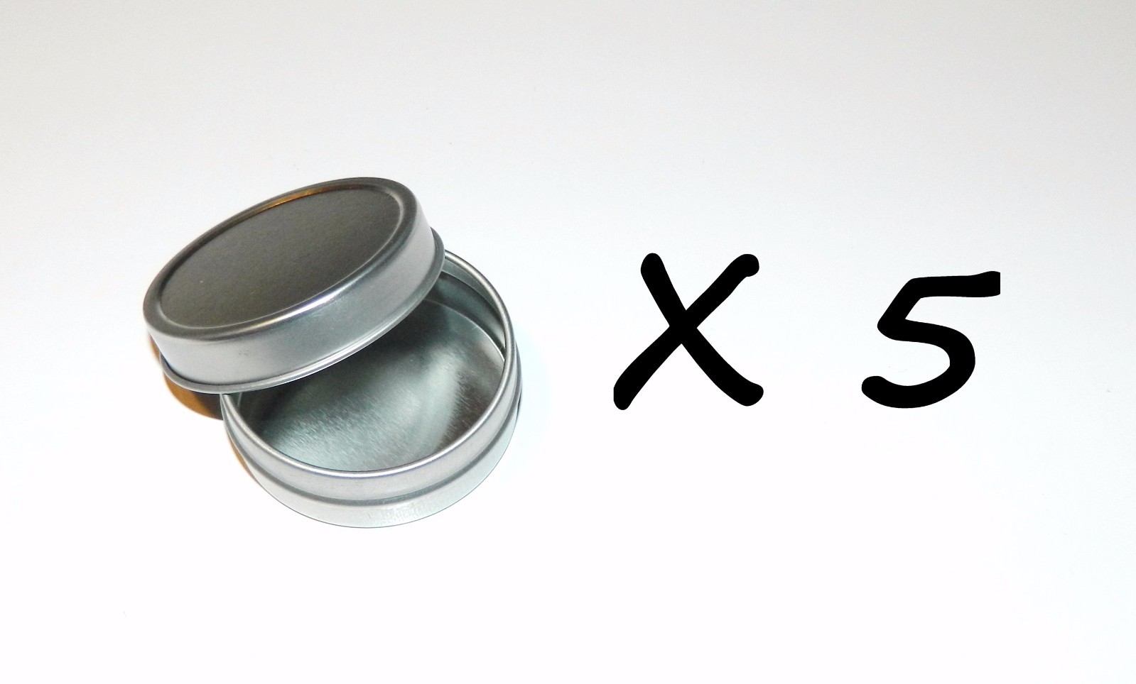 5 X 1-oz Round Slip-On Lid Cover Empty Survival Crafts Storage Tin Can Container