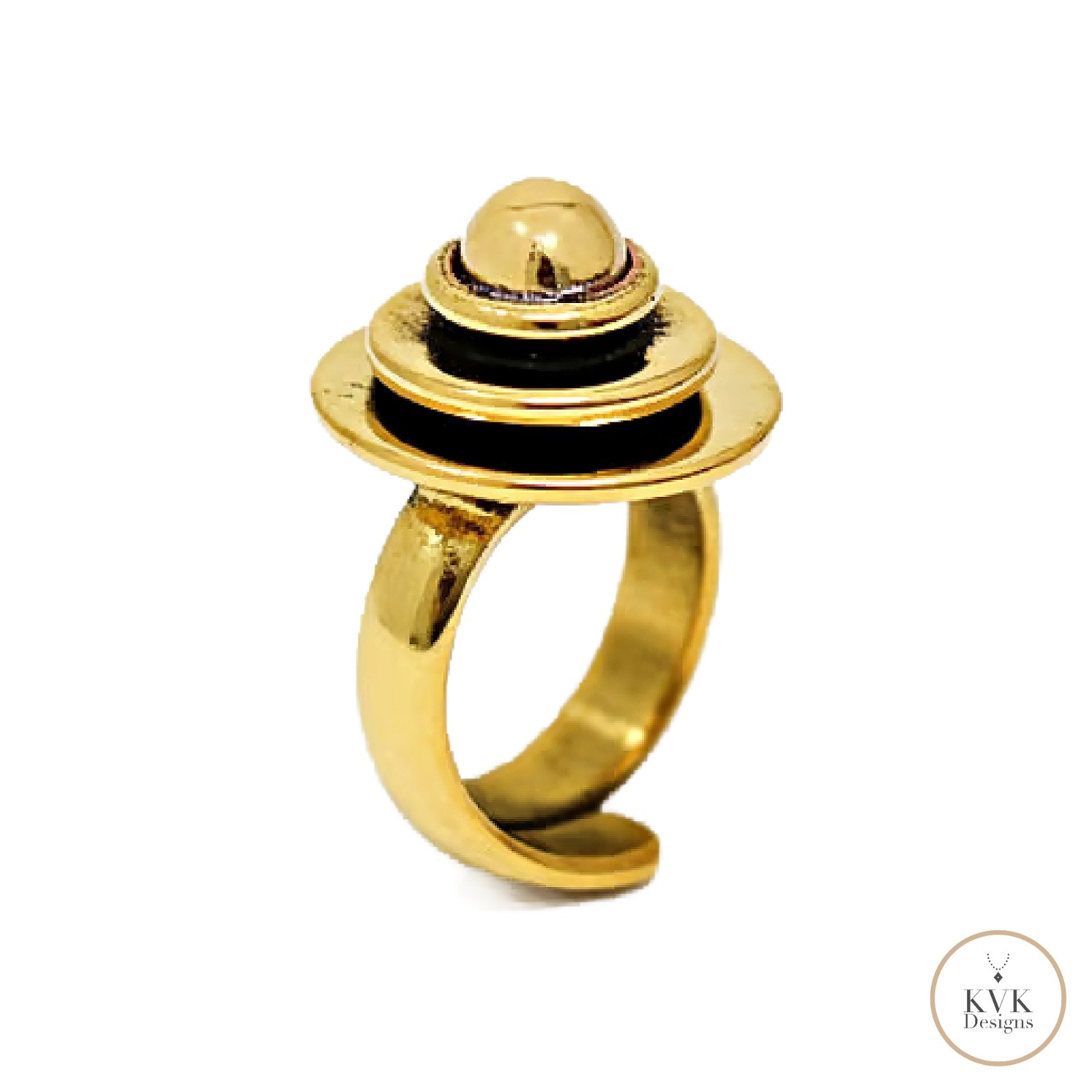 Geometric Circle Brass Ring