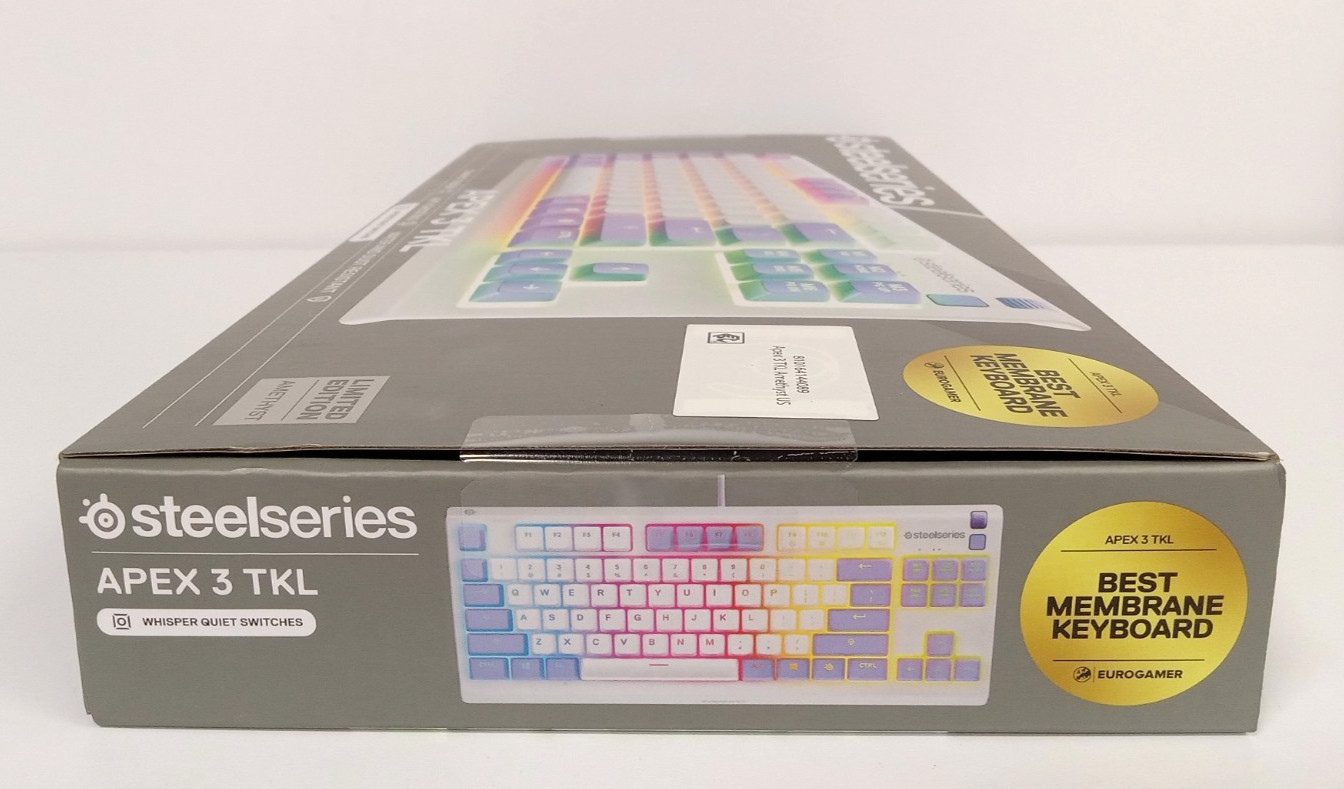 SteelSeries Apex 3 TKL Wired Membrane Whisper Quiet Switch Keyboard (Amethyst)