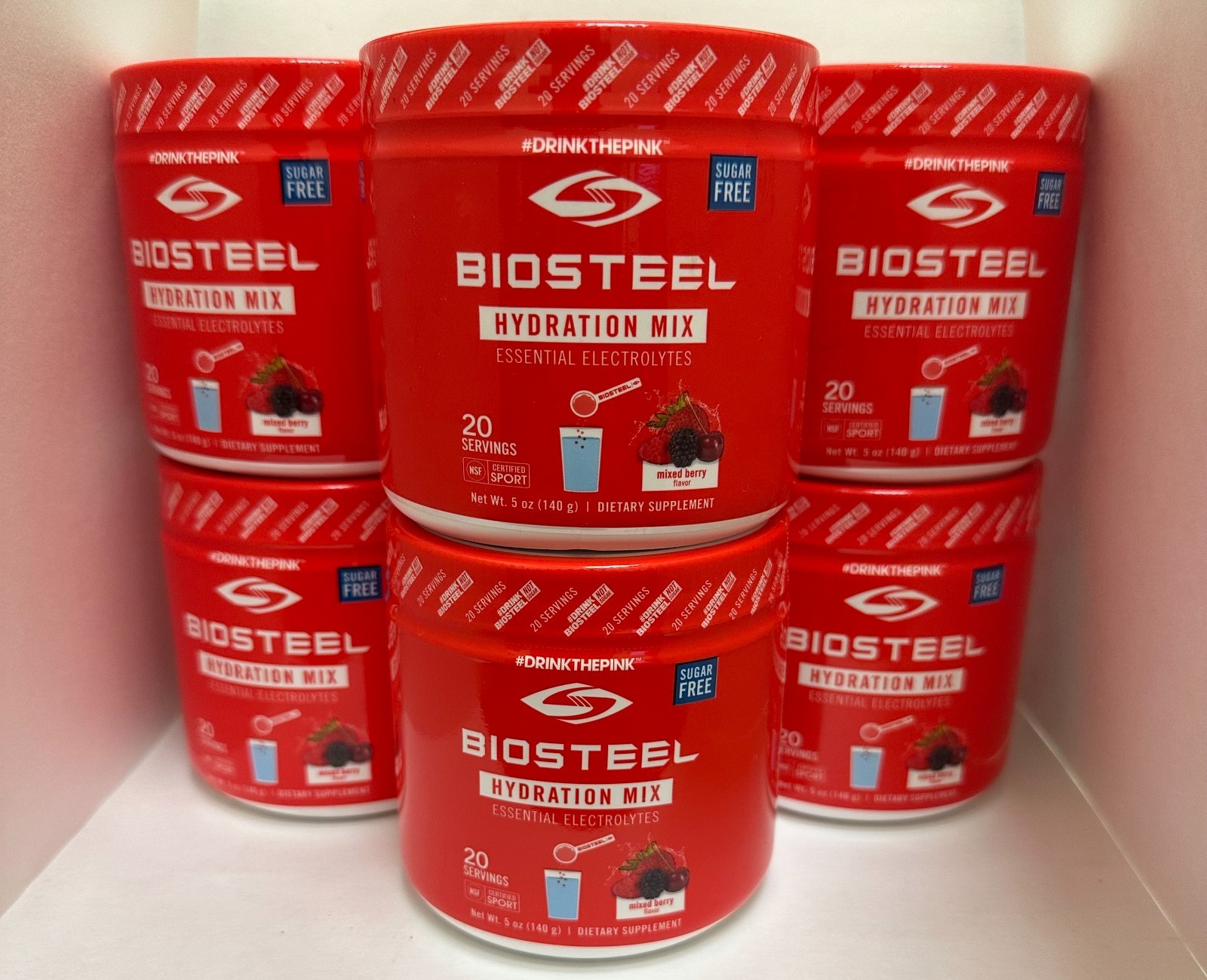 BioSteel Hydration Mix Sugar Free Mixed Berry - 20 Servings (6 Pack)  EXP:01/26