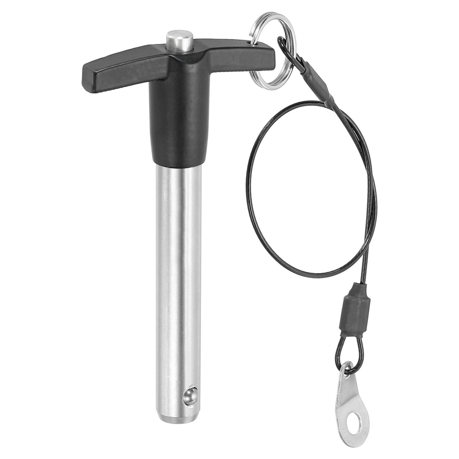 Quick Release Pin 4/9 Inch, t Handle Ball Locking Pin with Push Button Lanyar...