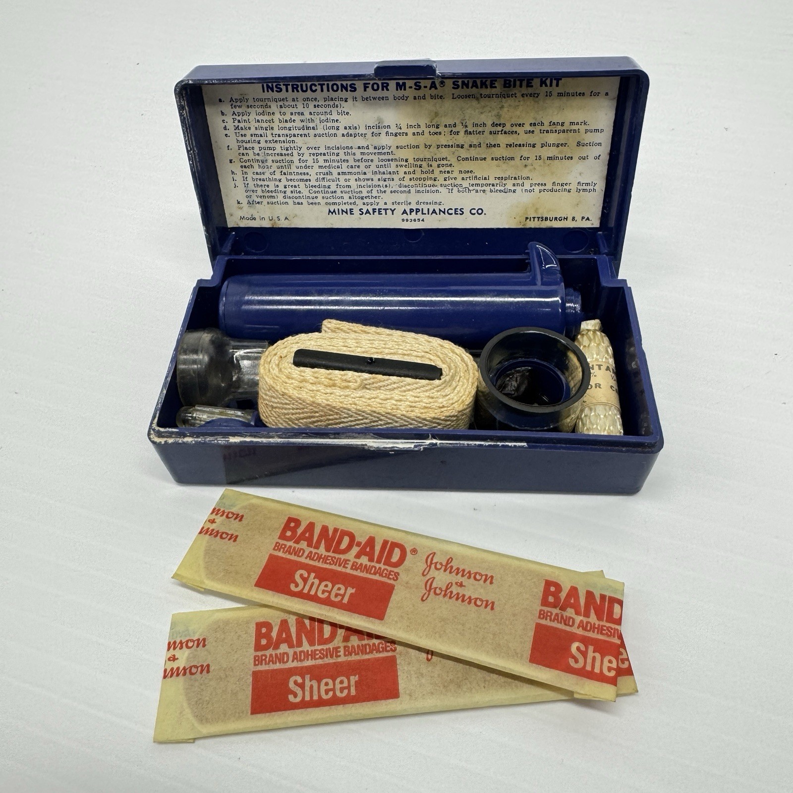 Vintage US Snake Bite Kit MSA Co. #6545-952-5325 In Case Original