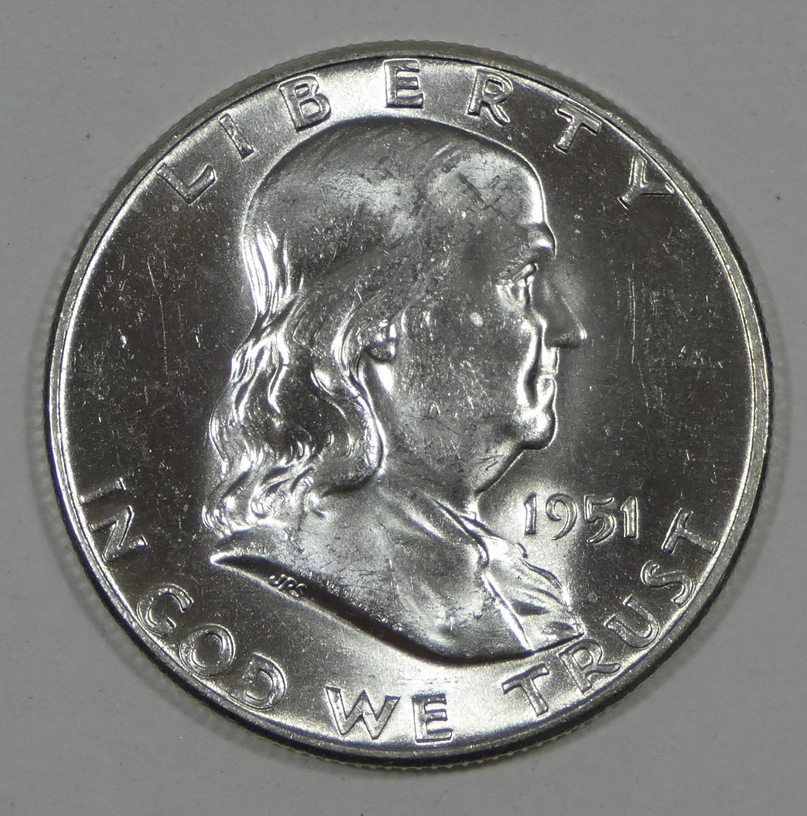 1951 Franklin Half Dollar Nice BRILLIANT UNCIRCULATED Silver 50c