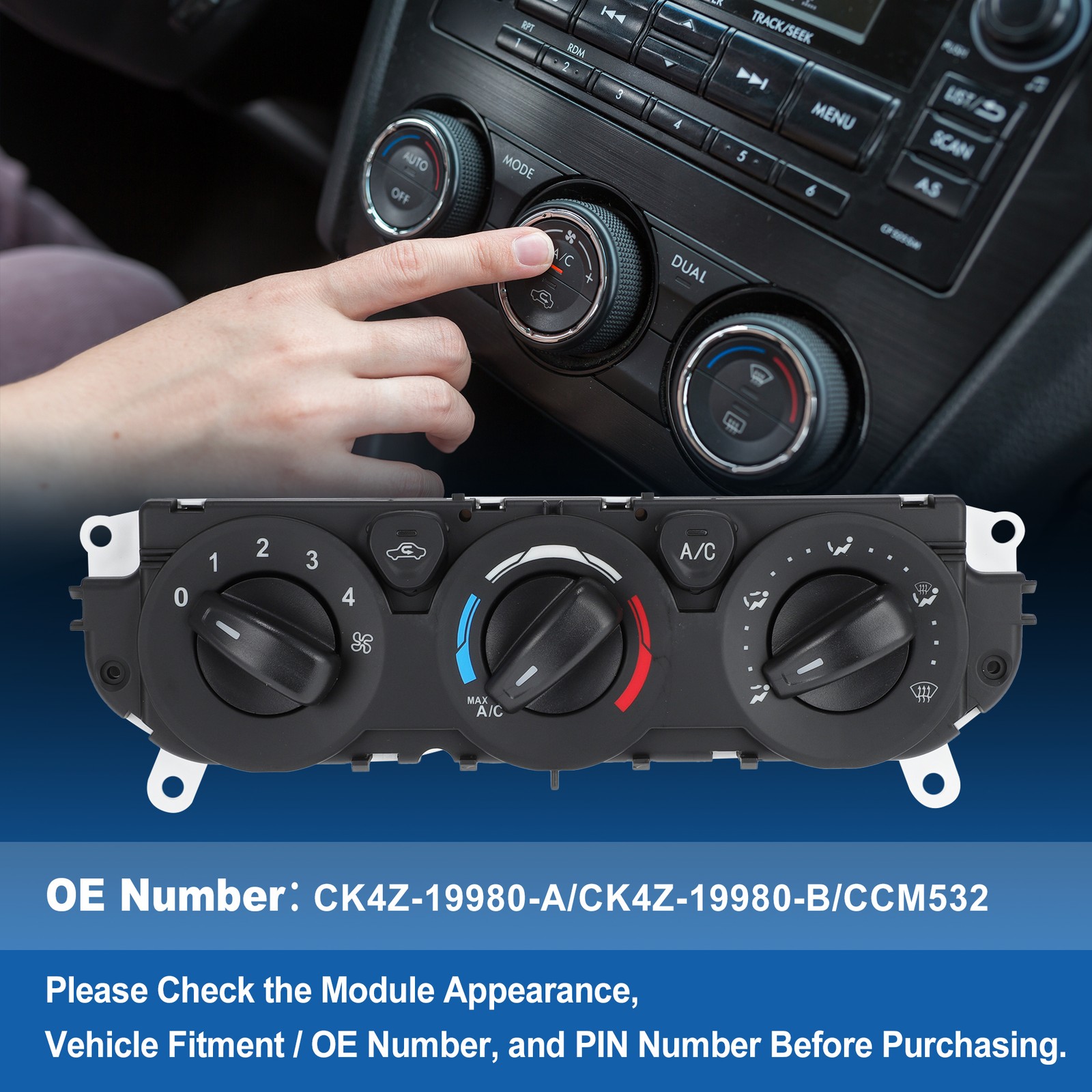 A/C Heater Climate Control Module Panel CK4Z-19980-A for Ford Transit 2015-2019