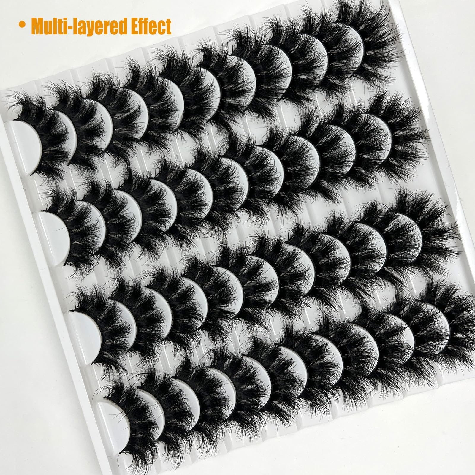 loladook Dramatic Lashes Mink Wispy D Curl Volume Big False Strip Lashes Pack...