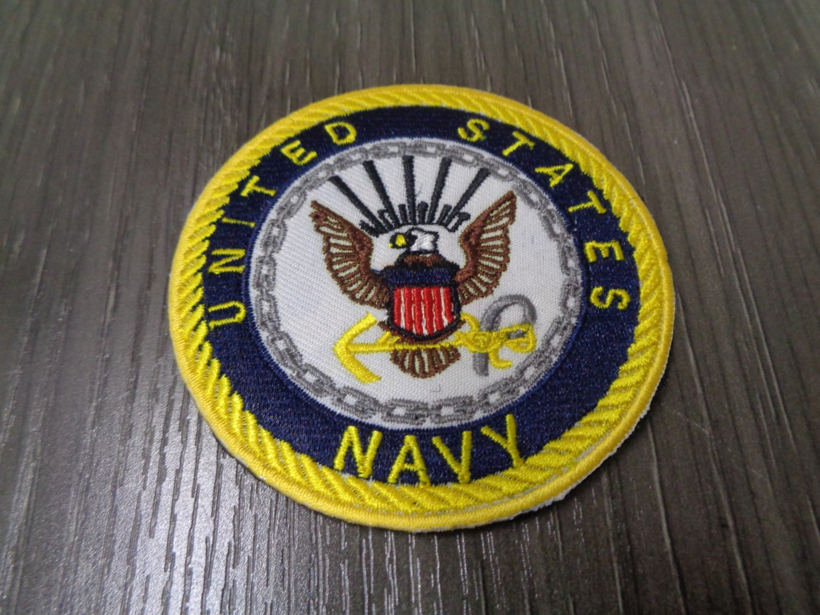 US NAVY COLOR LOGO Embroidered Hook and Loop Tactical Morale Patch 3 INCH NEW