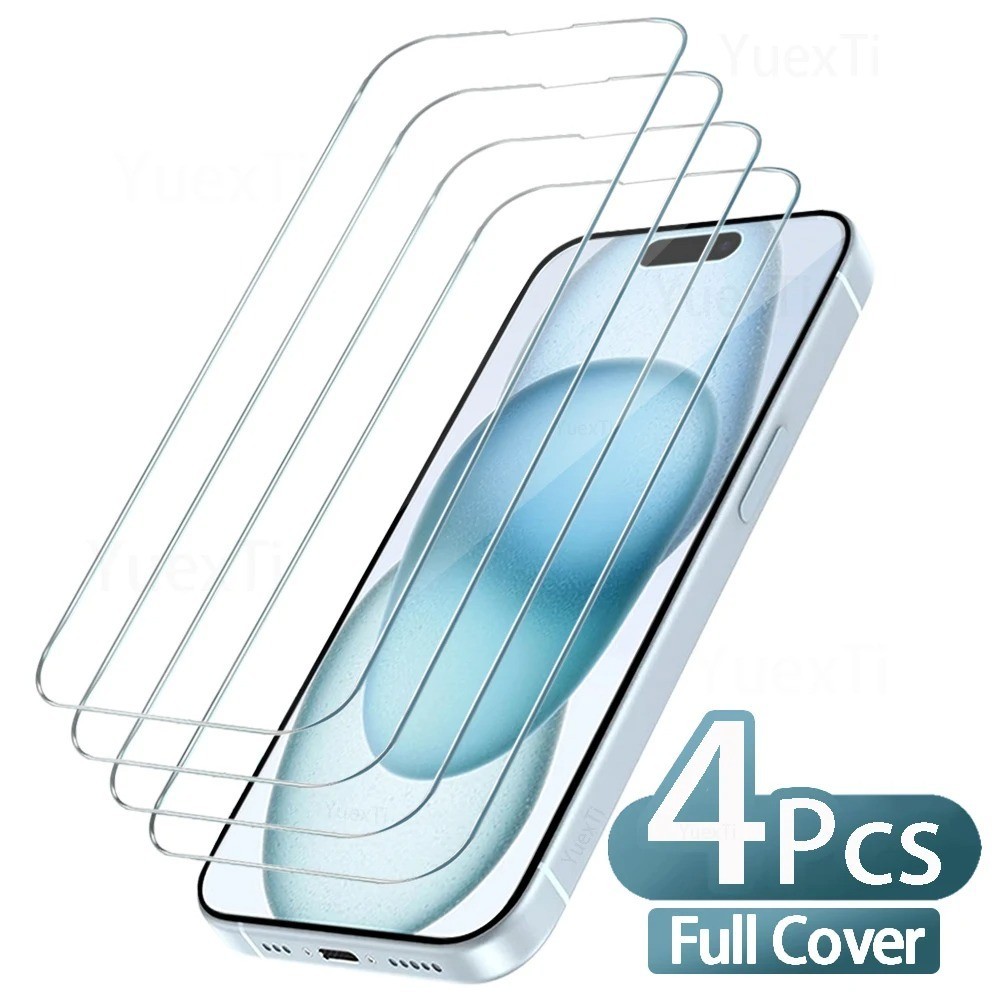 4X Tempered Glass Screen Protector For iPhone 17 16 15 14 13 12 11 Pro Max XR 8