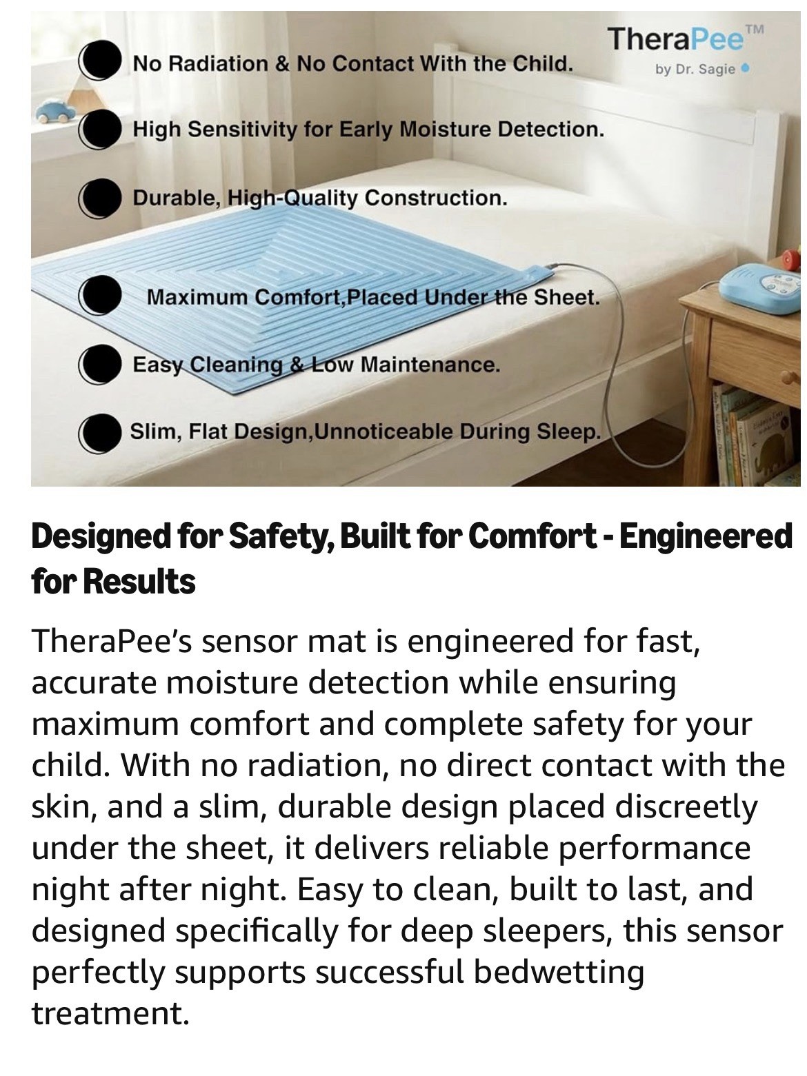 THERAPEE Dr. Sagie The World's Number 1 Bedwetting Solution Alarm & Mat No Code