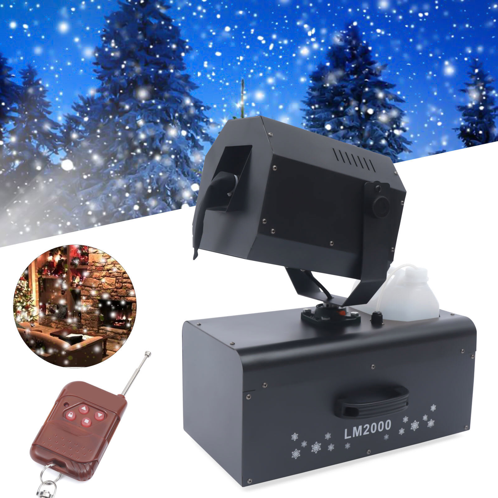 Snowflake Effect Machine 2000W Stage Snow Flake Maker 90?? Rotatable with Remote