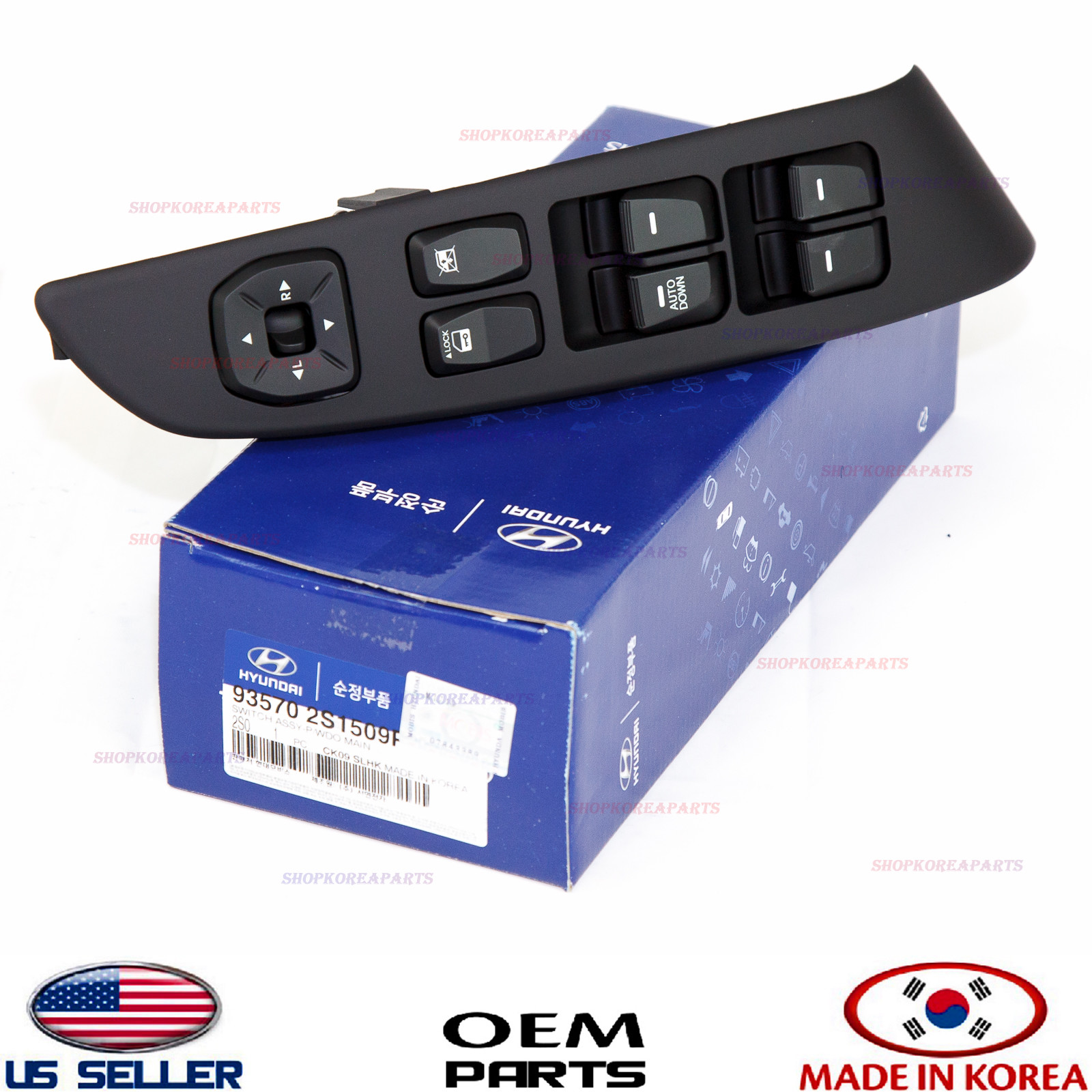 Genuine Front Main Power Window Switch AUTO DOWN ONLY 2010-2015 Tucson OEM