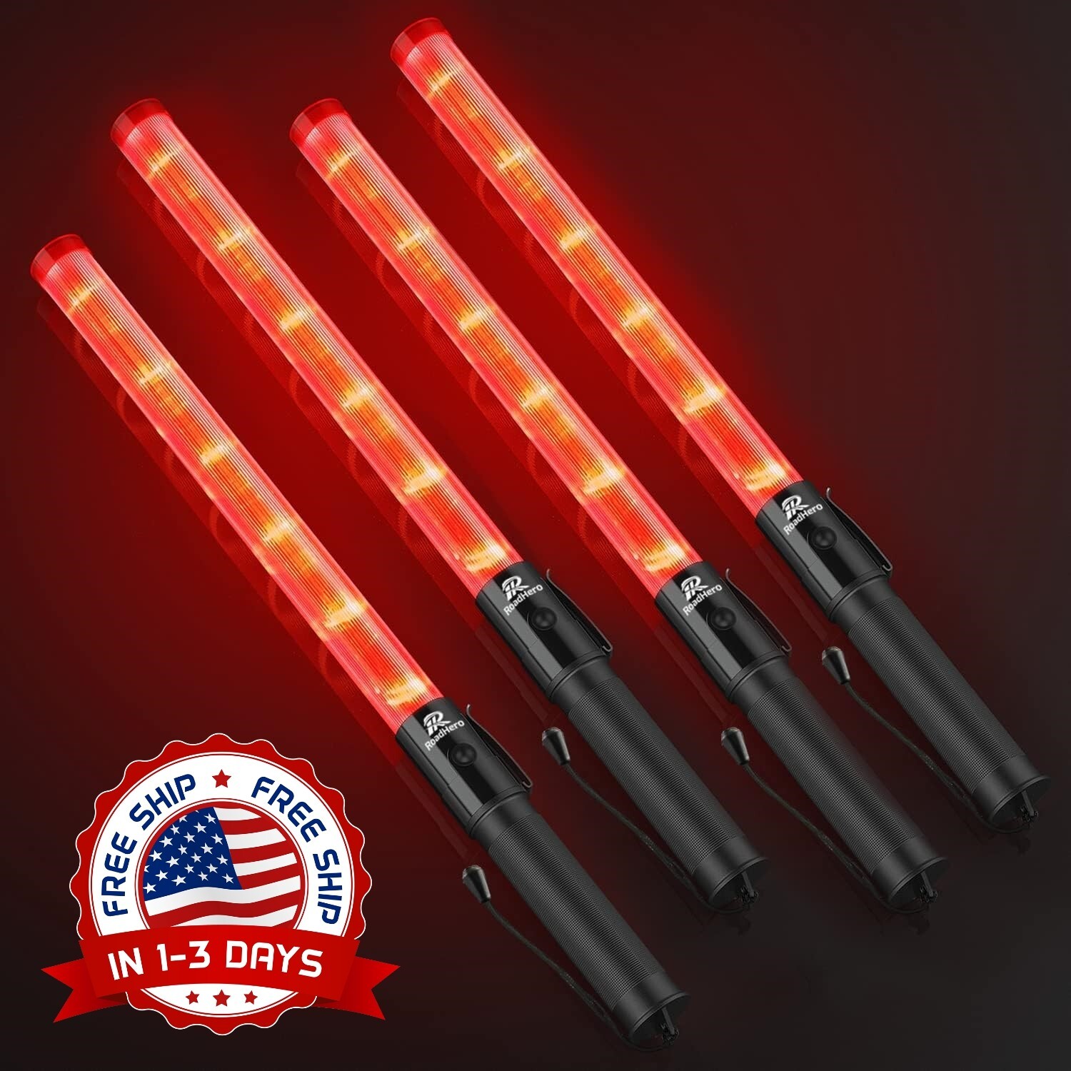 Paquete De 4 Varitas De Tráfico, Bastón De Control De Tráfico LED De 21 Pulgadas