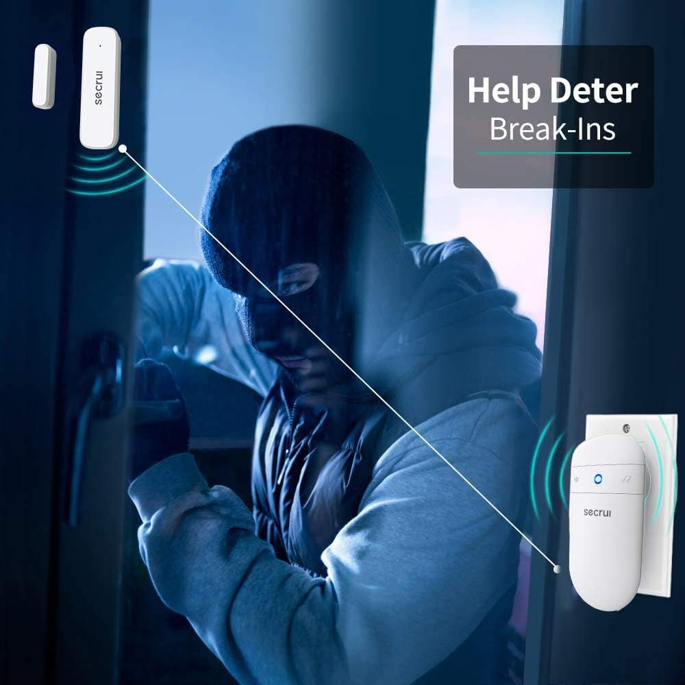 Wireless Door Chime Entry Alert 500FT Range 58 Chime 1 Sensor + 1 Receiver White