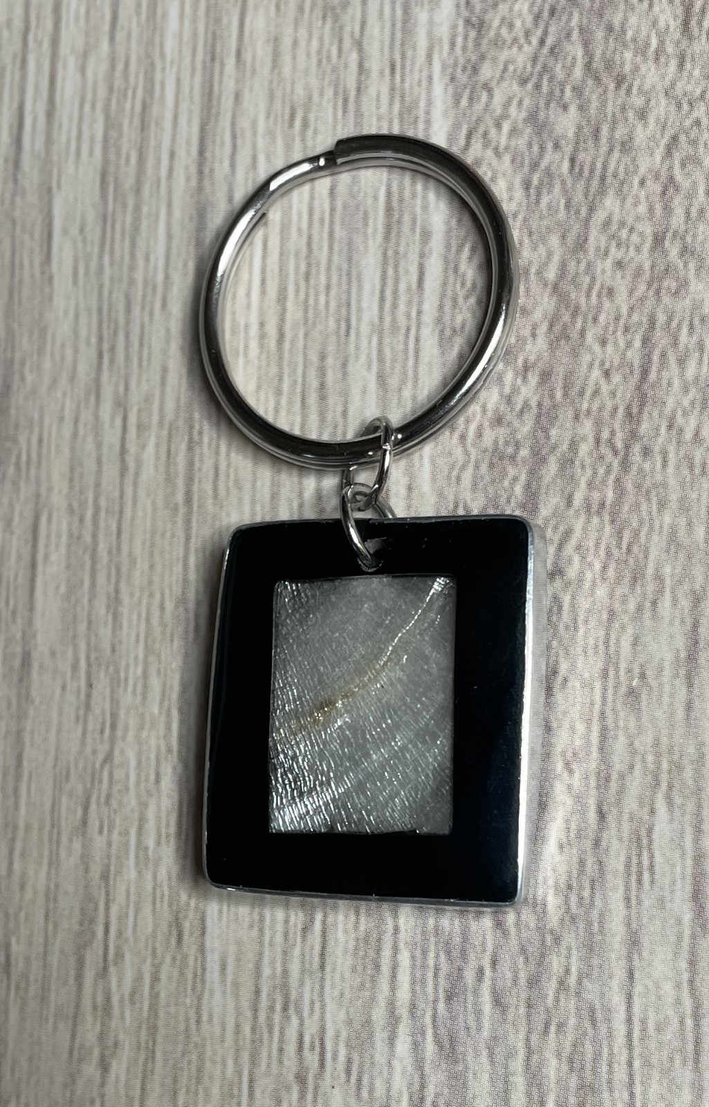 Framed Key Ring - Intriguing 1" x 1-1/4" frame (different on each side) key ring