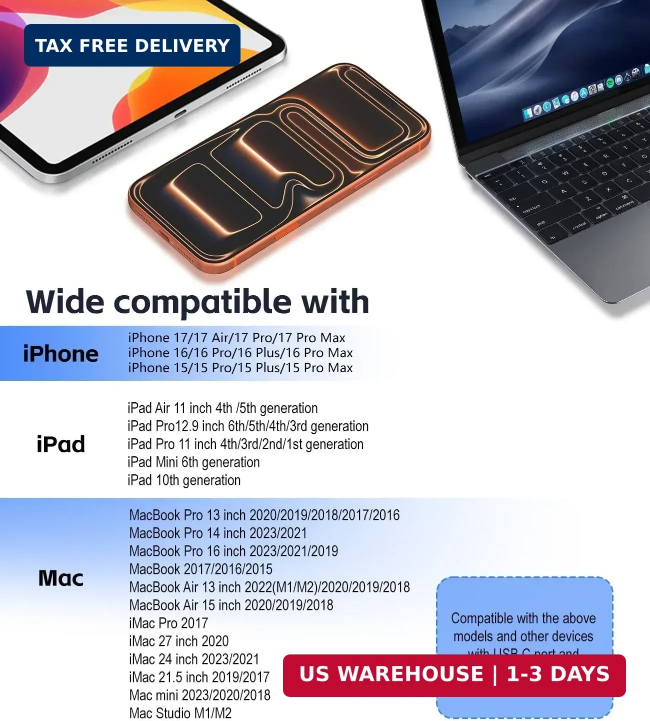 USB C SD Card Reader for iPhone 15 16 17/iPad Pro/MacBook, USB-C Type-C SD Reade