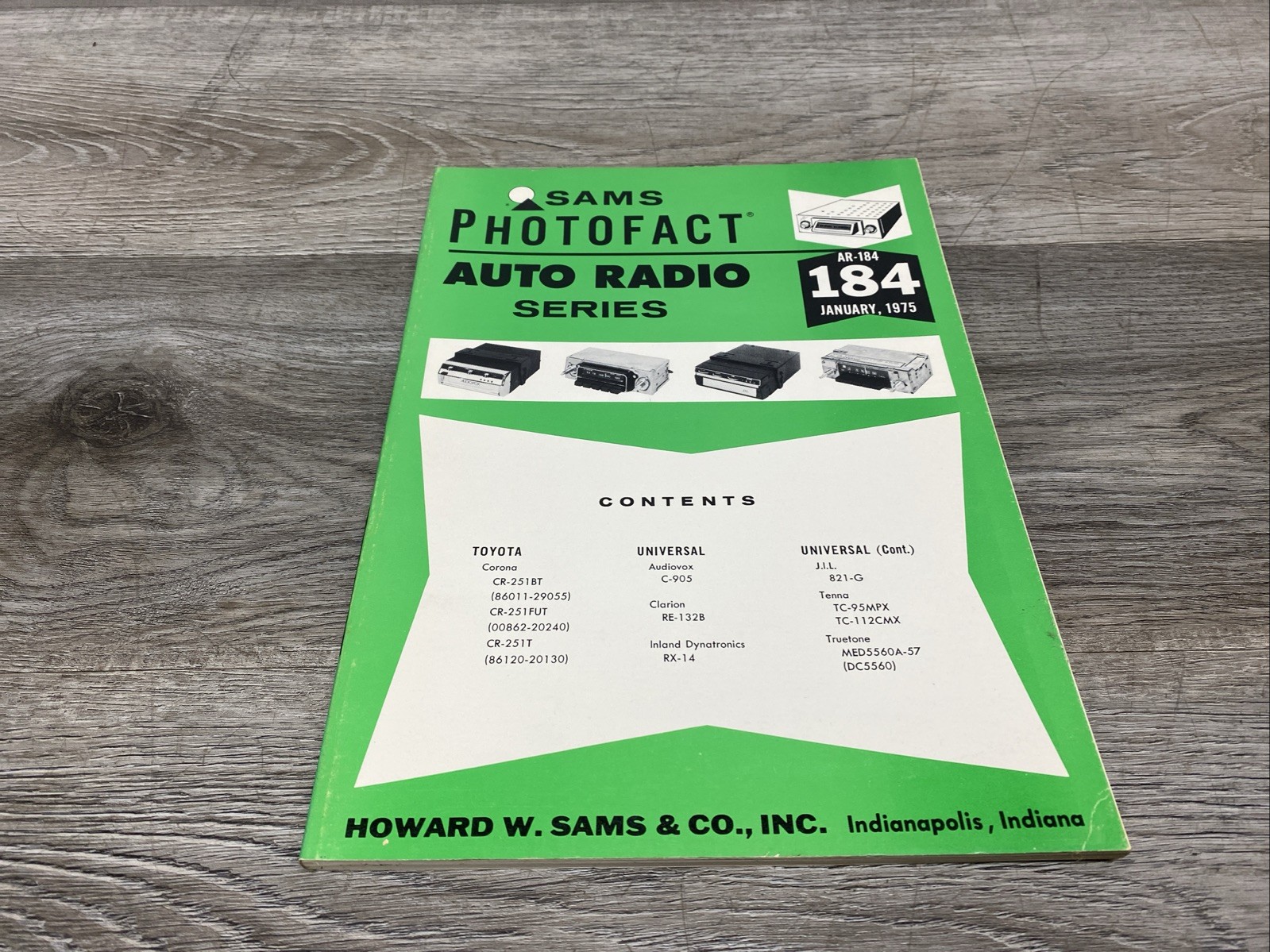 Original Sams Photofact Auto Radio Series Service Repair Manual Book AR-184