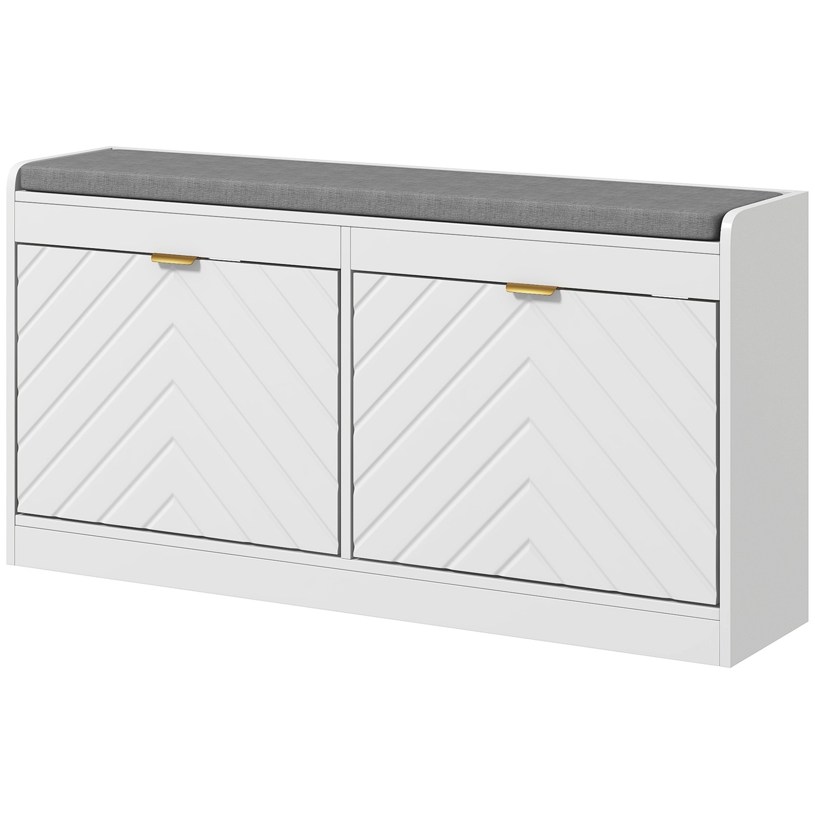 Flip Drawer Shoe Bench Upholstered Seating for Entryway or Hallway