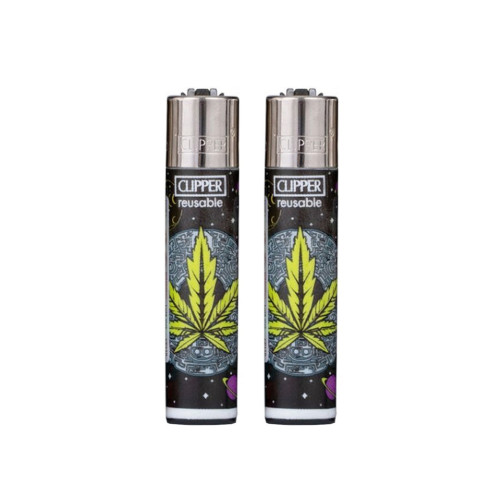 Clipper Lighter | Alien Leaves | Leaf | 2 Pack