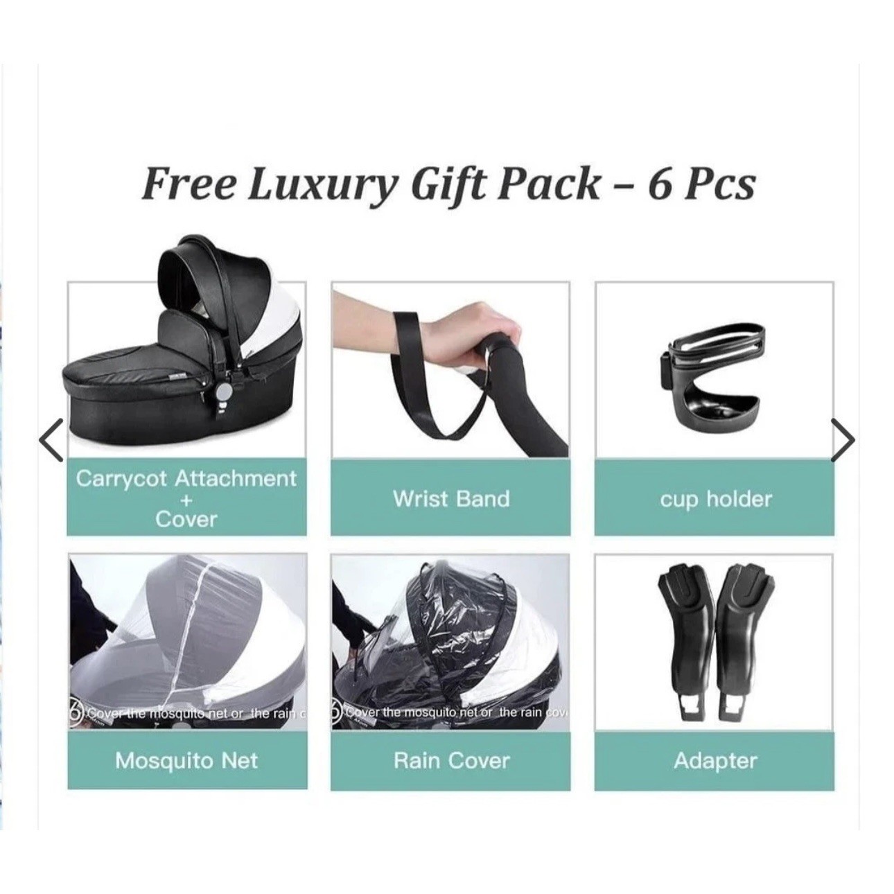 Hot Mom 2-in-1 Baby Grey Stroller with a 360° rotation function &PU leather SPF+