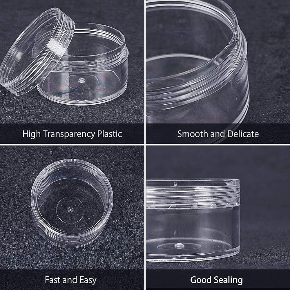 1box Plastic Bead Containers Column Clear 5.6x3.4cm Capacity: 50ml