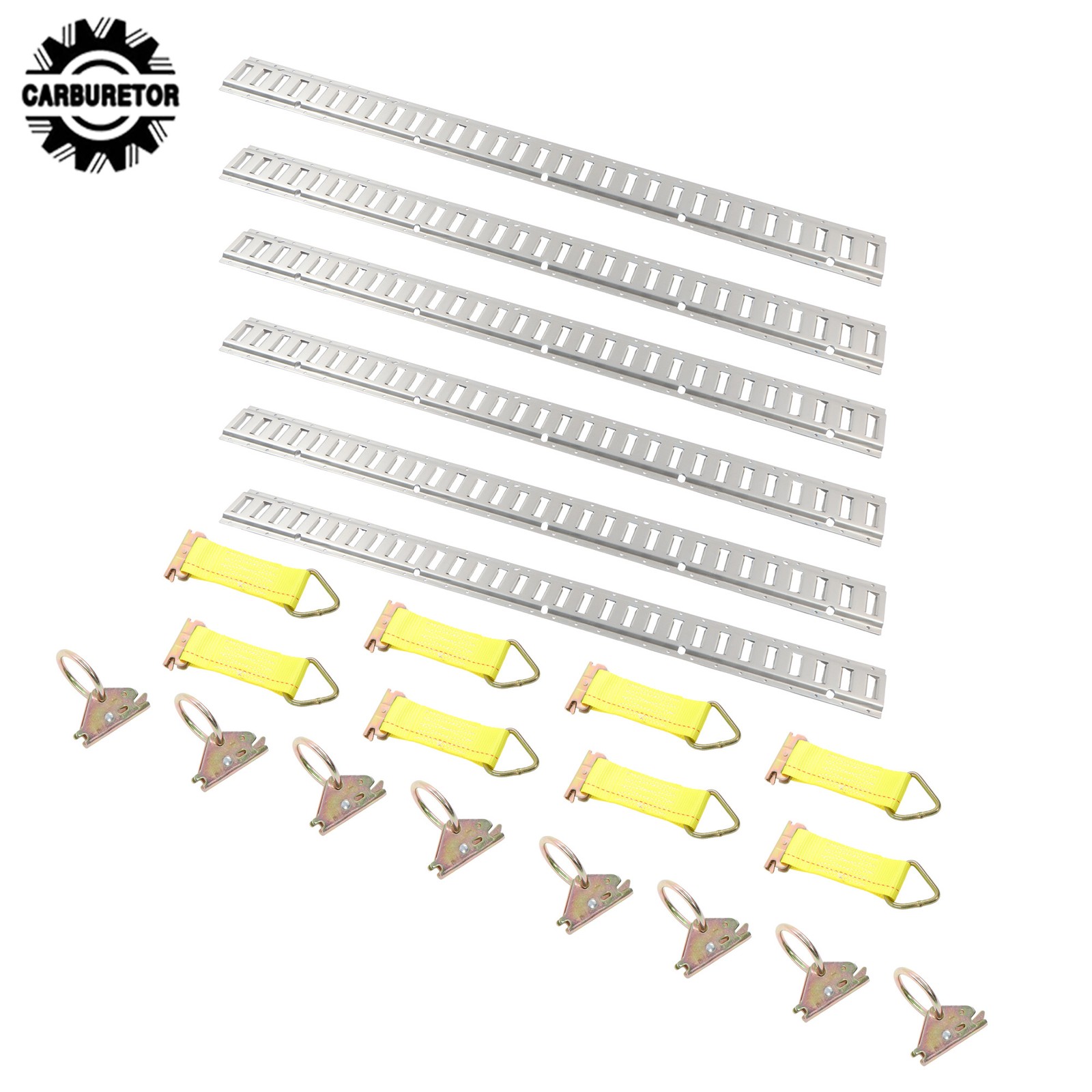 22 Pcs 5 Ft E Track Rails Complete Kit W/ Mounting Accessories D Rings Tie Offs