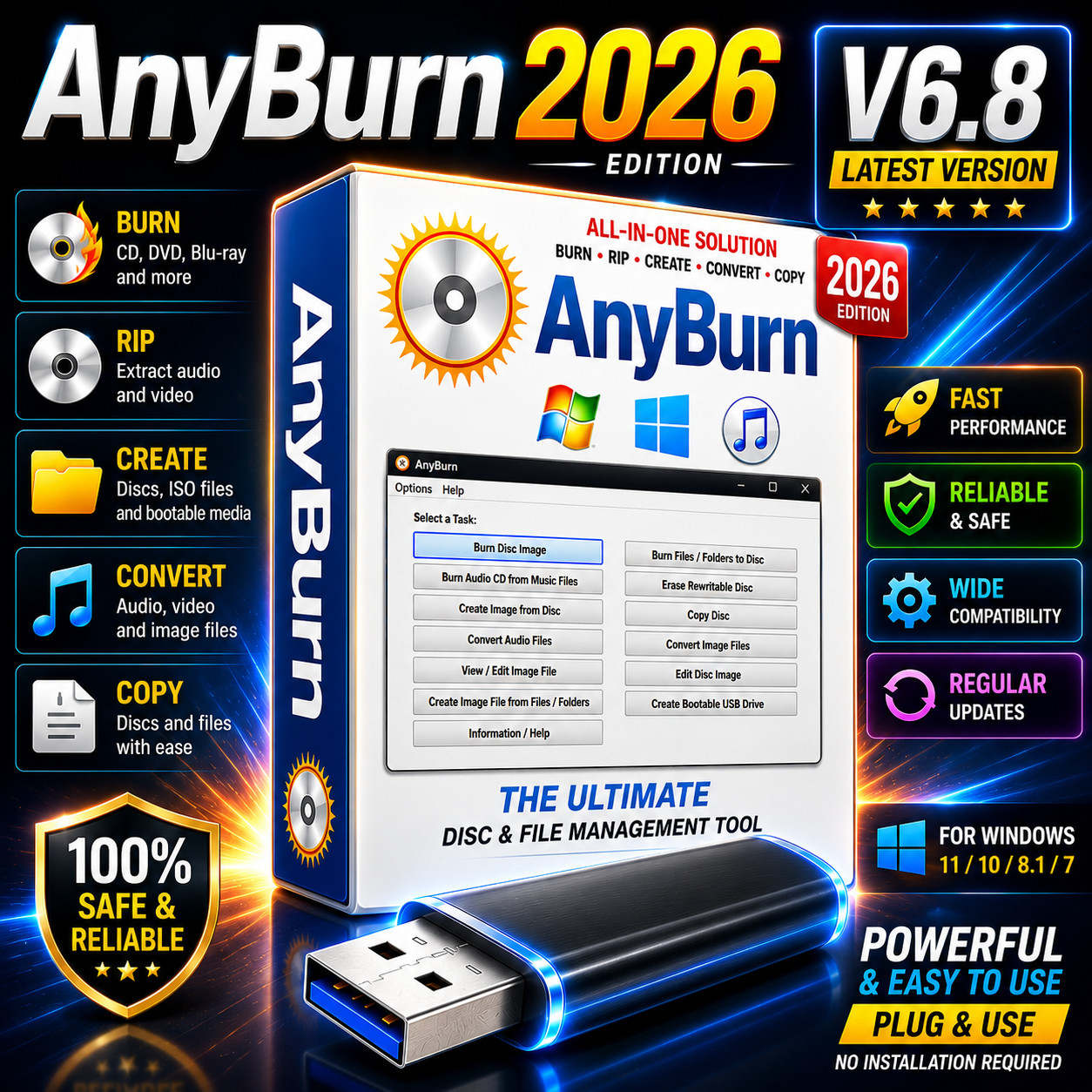 AnyBurn 2026 V 6.8 DVD CD & DVD Burning Software ~ Iso File / Writing