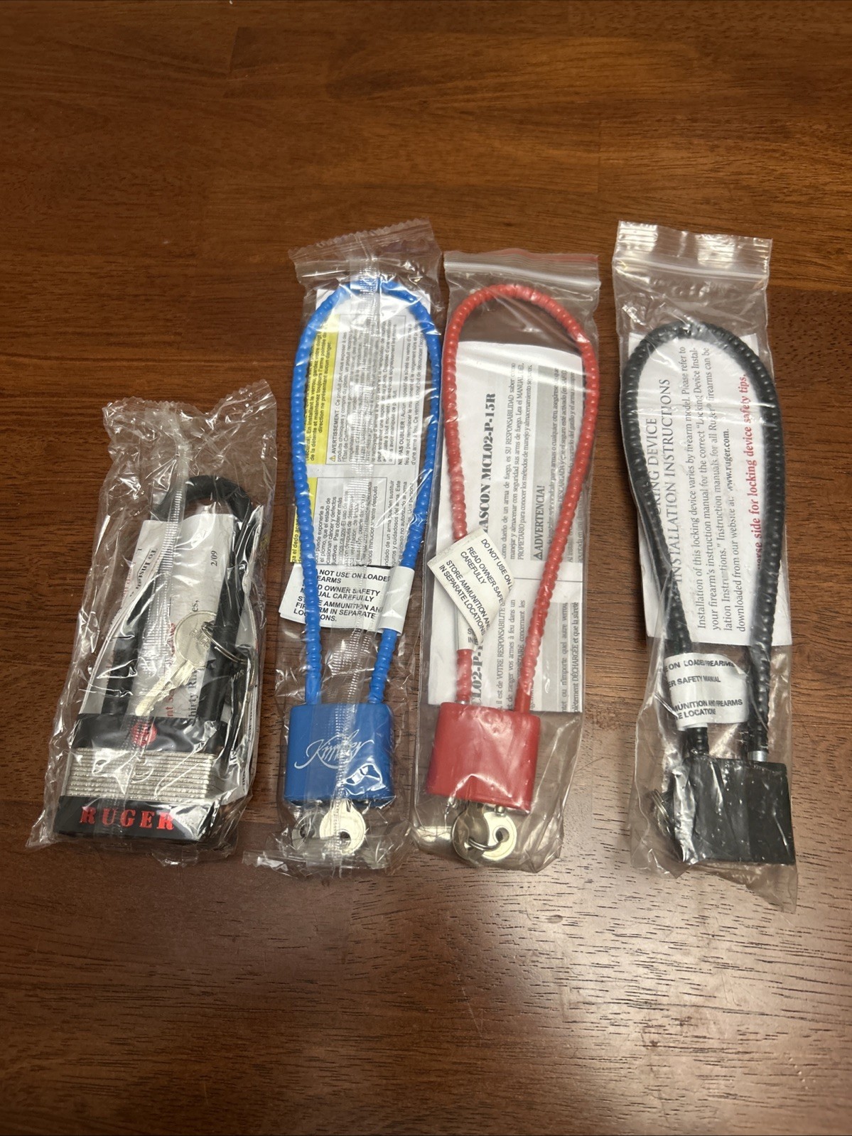 Ruger, Kimber, Mascon, rifle and handgun gun locks lot of 4 - Versatile! New!